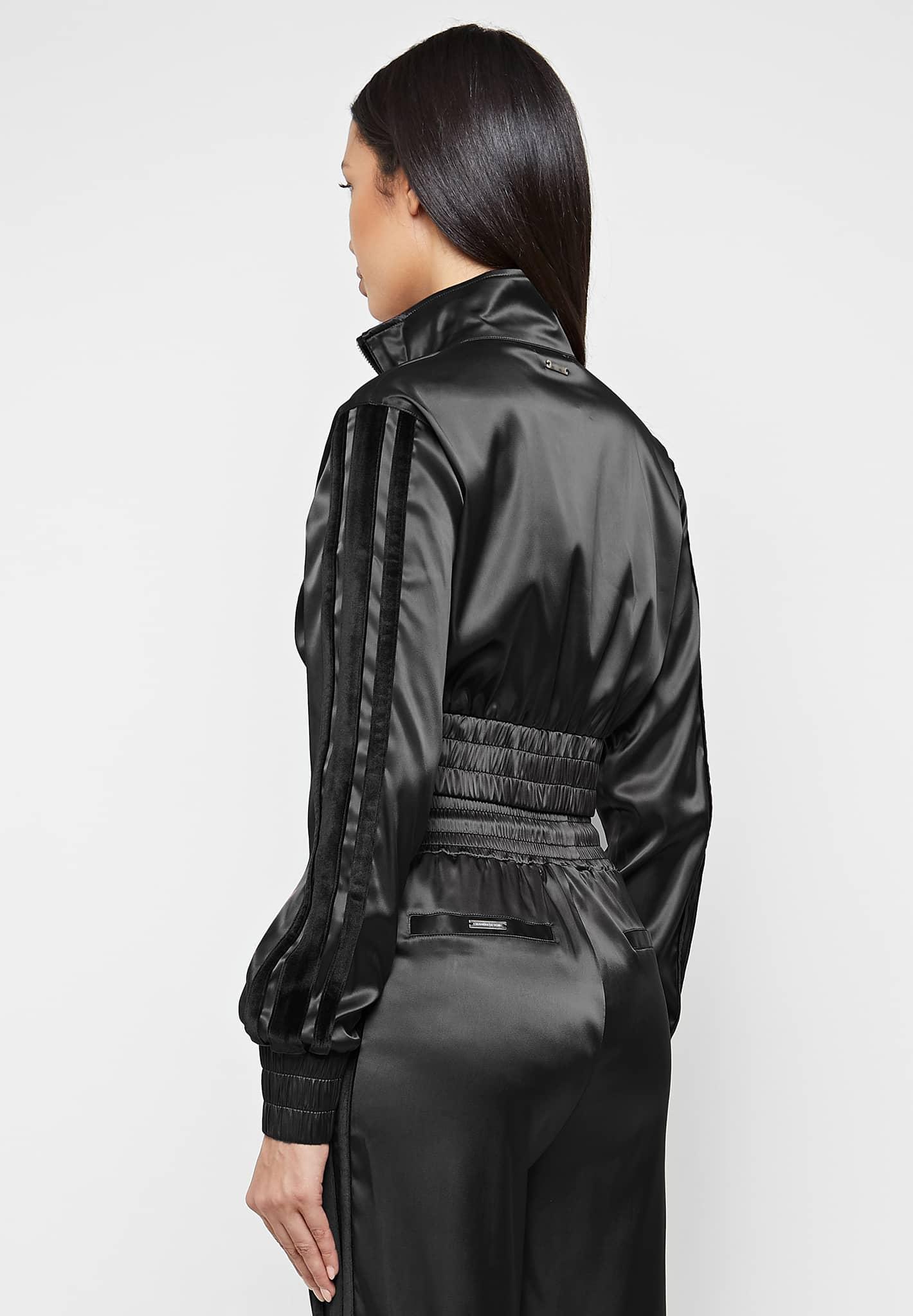 Satin Track Jacket - Black Female Product Image