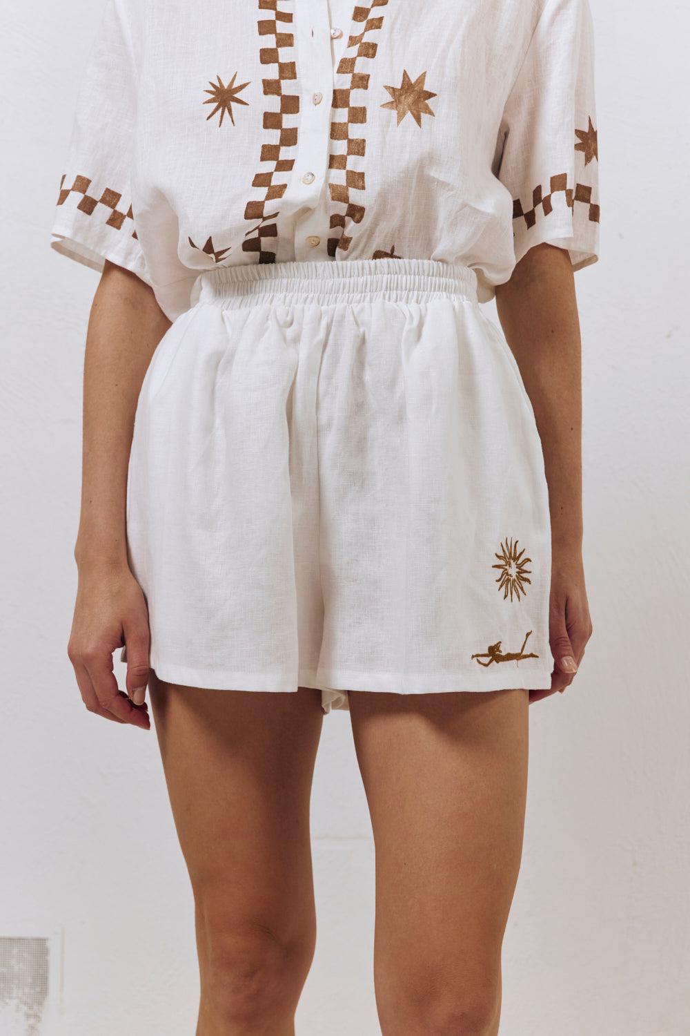 Celine Linen Shorts Skyros Product Image