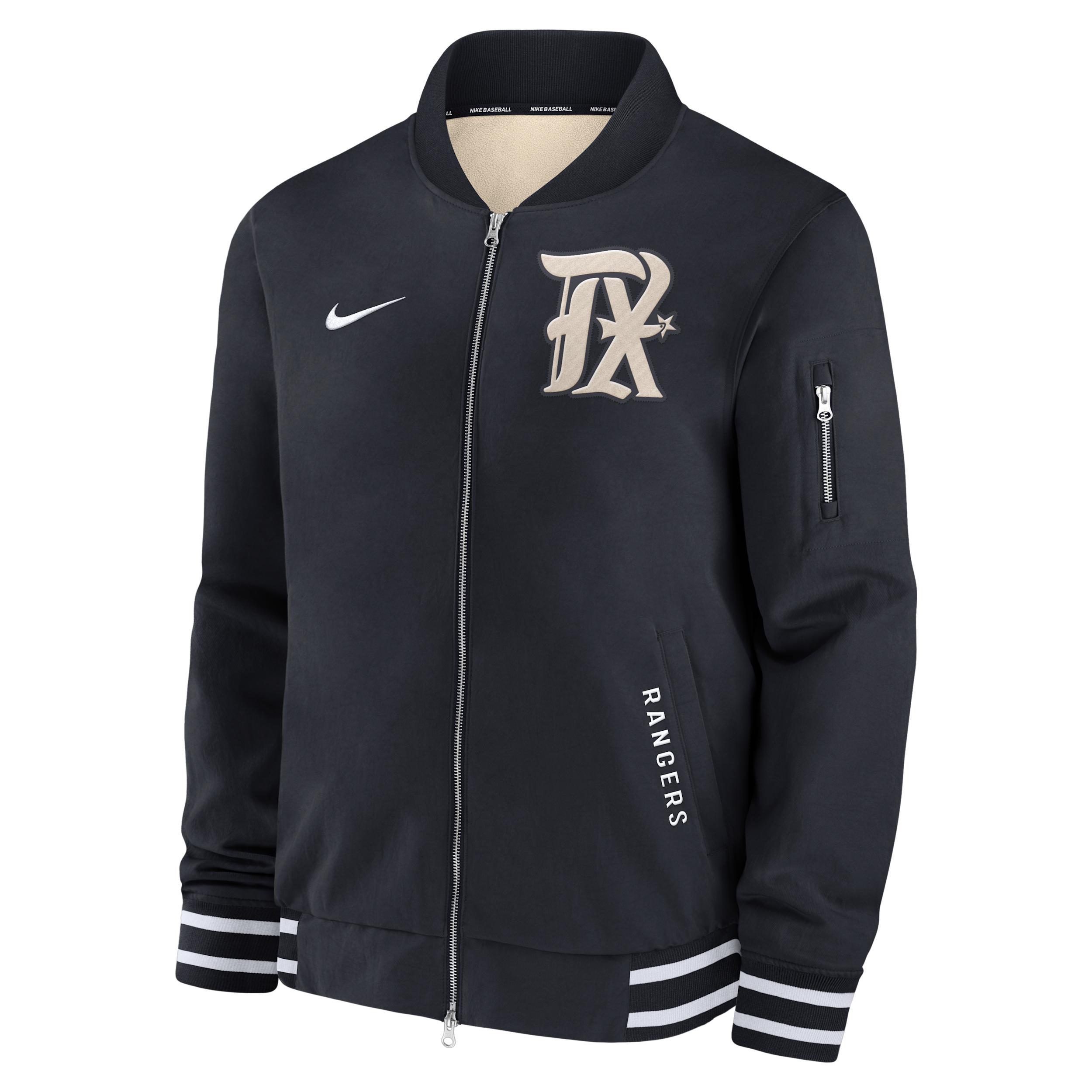 Texas Rangers Authentic Collection City Connect Men's Nike MLB Full-Zip Bomber Jacket Product Image