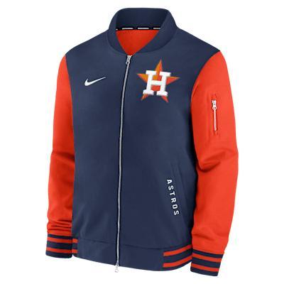 Houston Astros Authentic Collection Dugout Nike Men's MLB Full-Zip Bomber Jacket Product Image