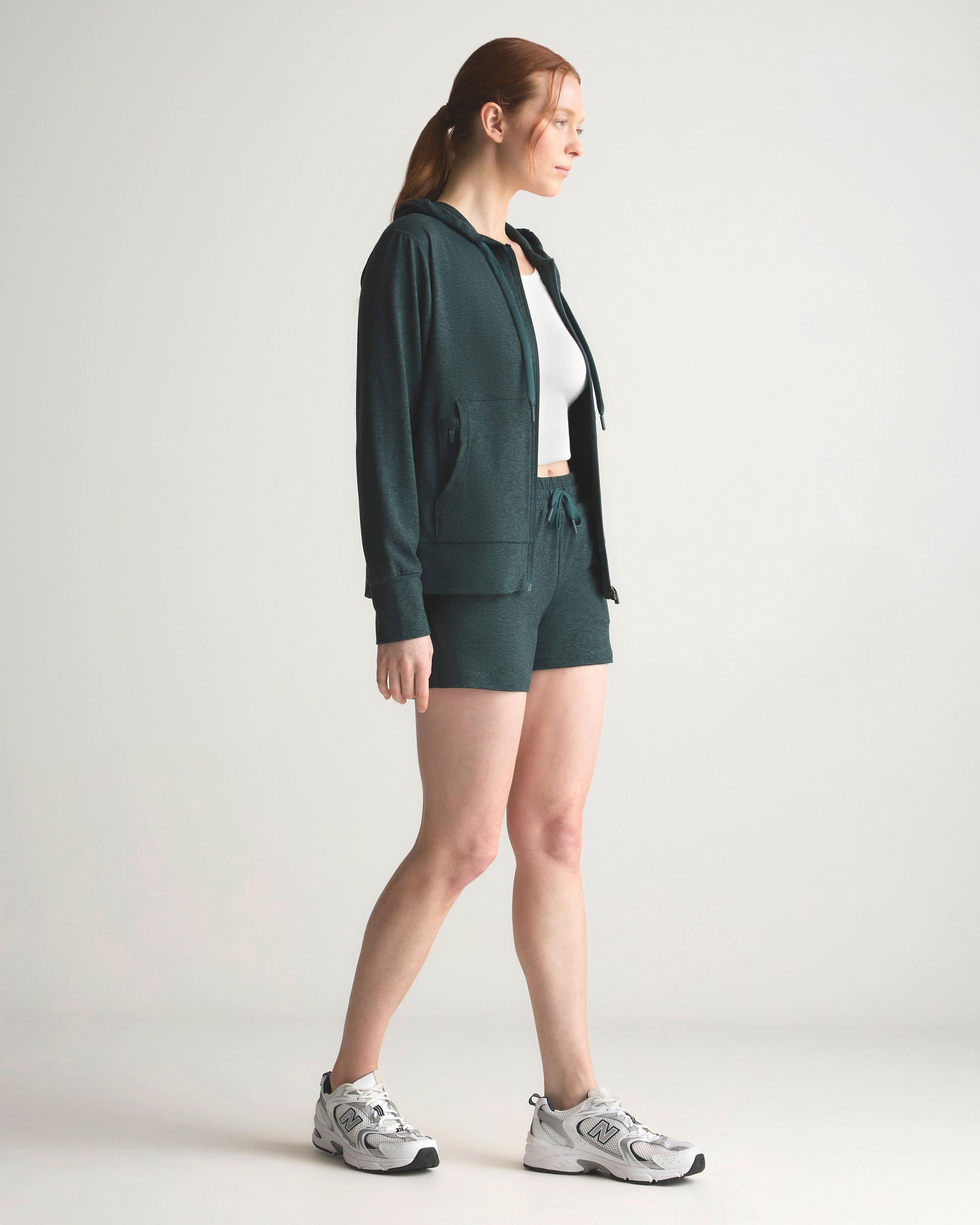 Quince | Women's Super Soft Performance Full Zip Hoodie Flowknit Activewear, Size XS, Recycled Polyester Product Image