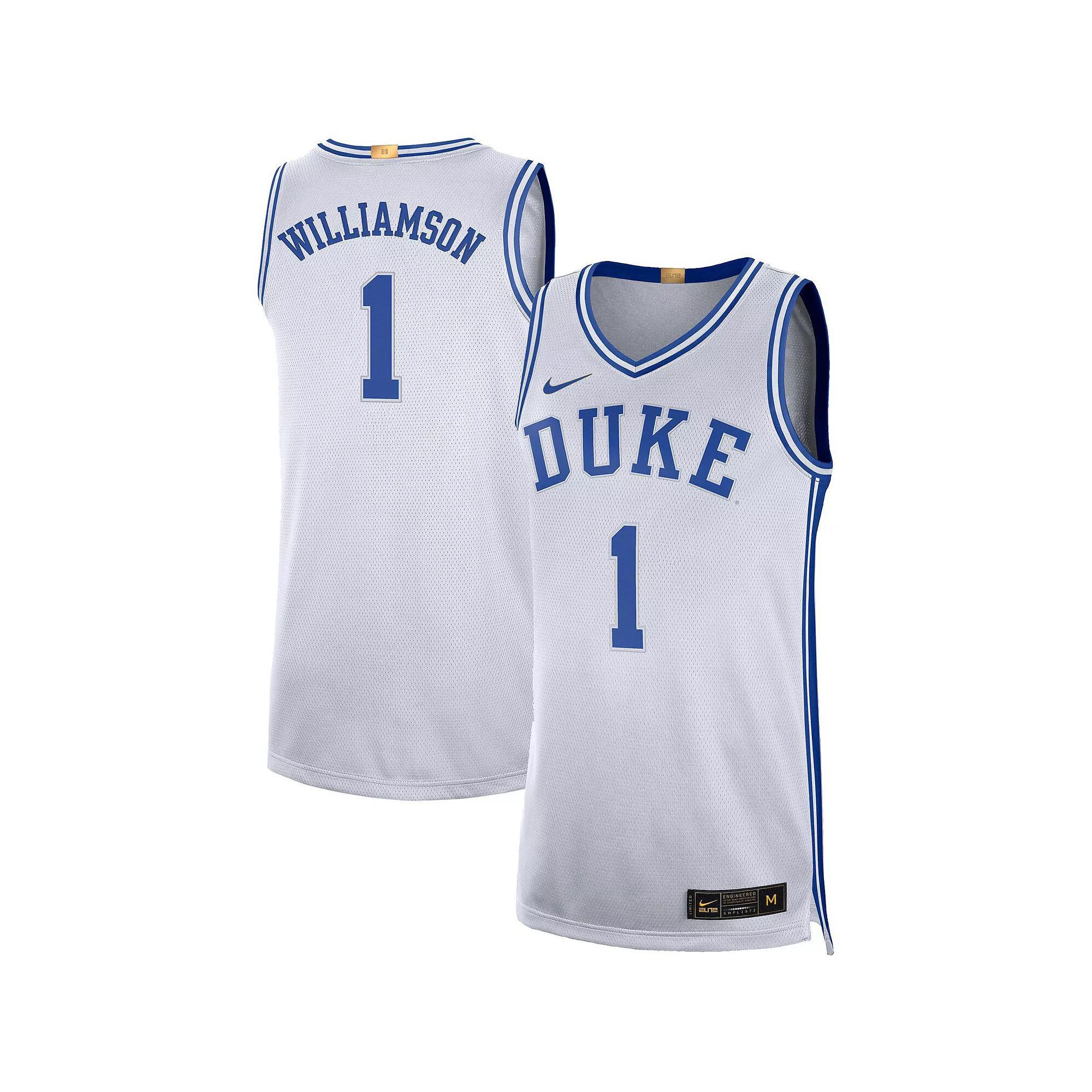 Men's Nike Zion Williamson White Duke Blue Devils Limited Basketball Jersey, Size: Small Product Image