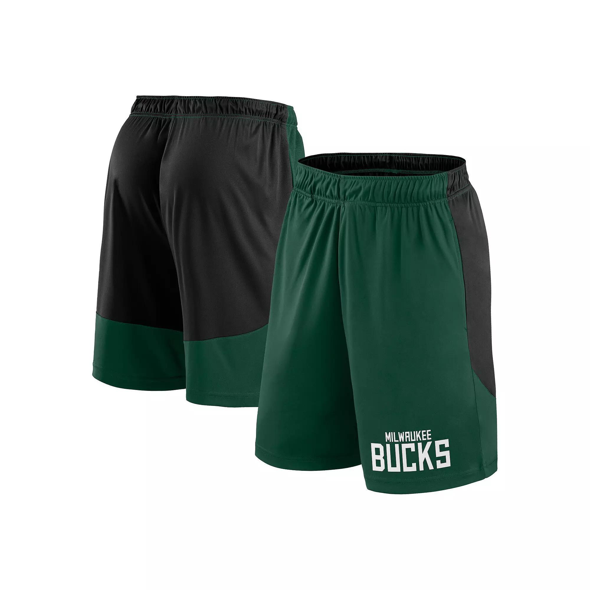 Mens Hunter Green/Black Milwaukee Bucks Launch Performance Shorts Product Image