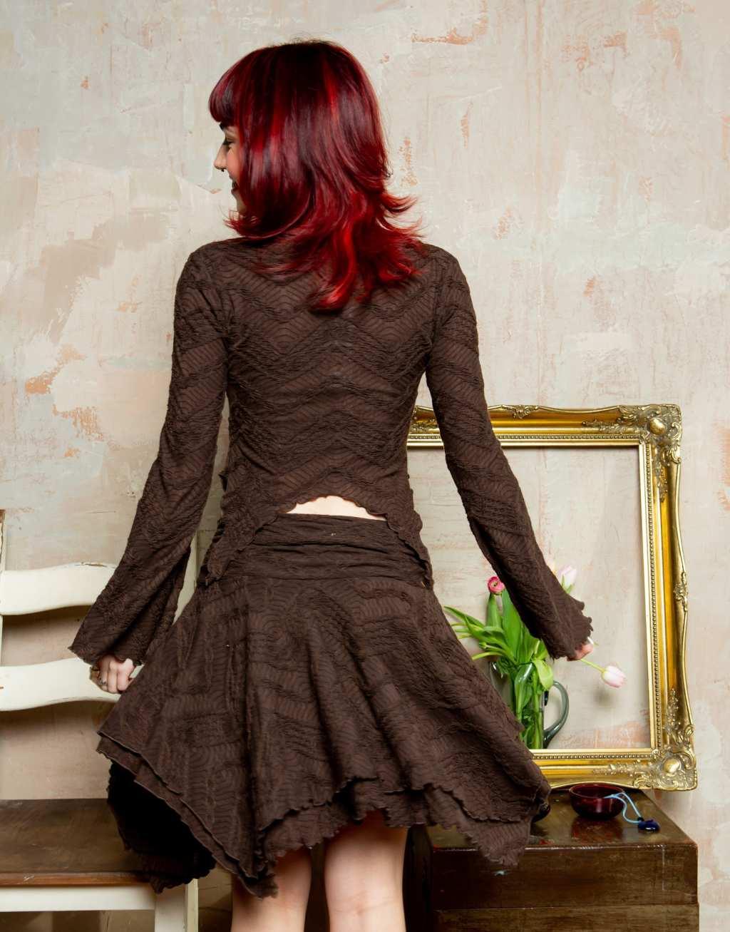 Labelrail x Lara Adkins layered jersey hanky hem mini skirt Product Image