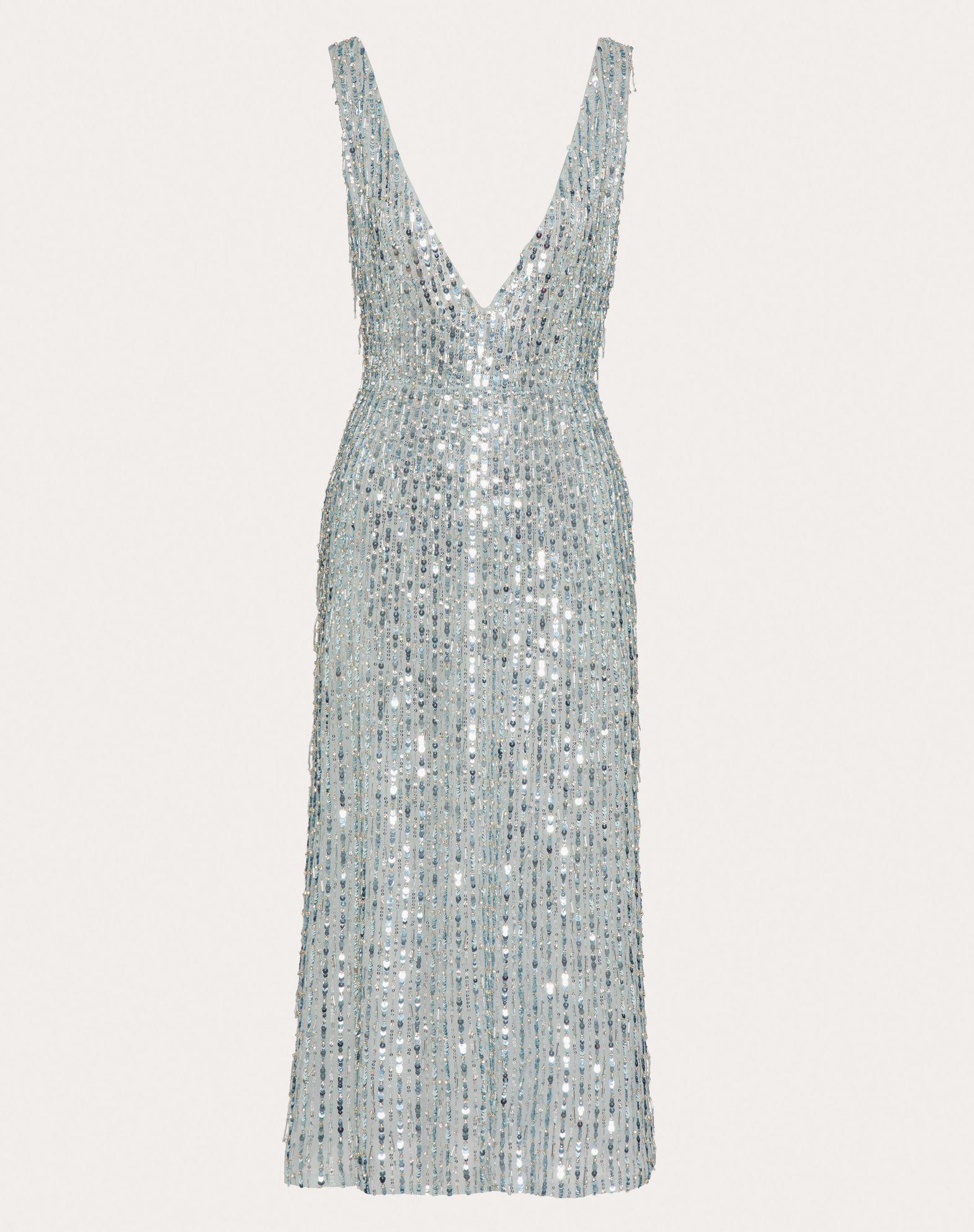 Embroidered Organza Midi Dress Product Image