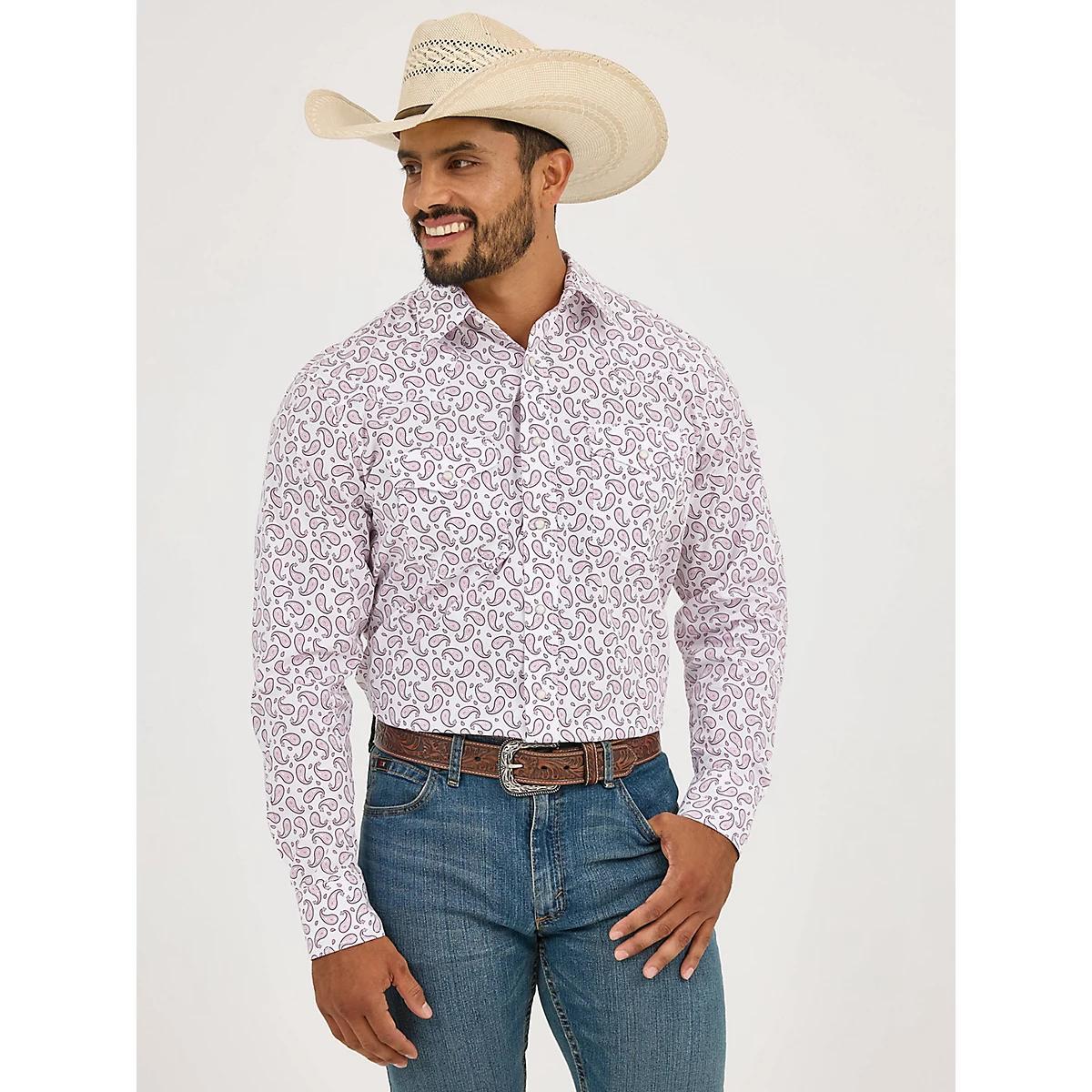 Men's 20X® Competition Advanced Comfort Long Sleeve Two Pocket Western Snap Shirt in Sangria Diamonds Product Image