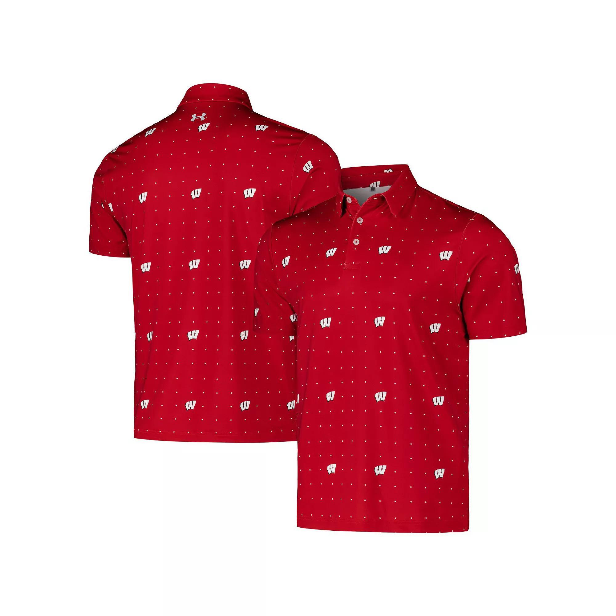 Men's Under Armour Red Wisconsin Badgers Gameday Performance Polo, Size: XXL Product Image
