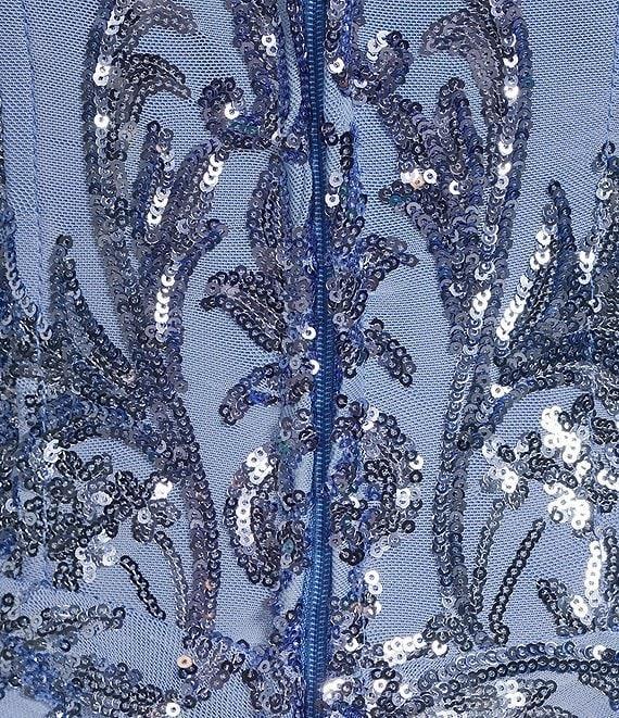 B. Darlin Sequin Pattern Off The Shoulder Spaghetti Strap Bustier Dress Product Image
