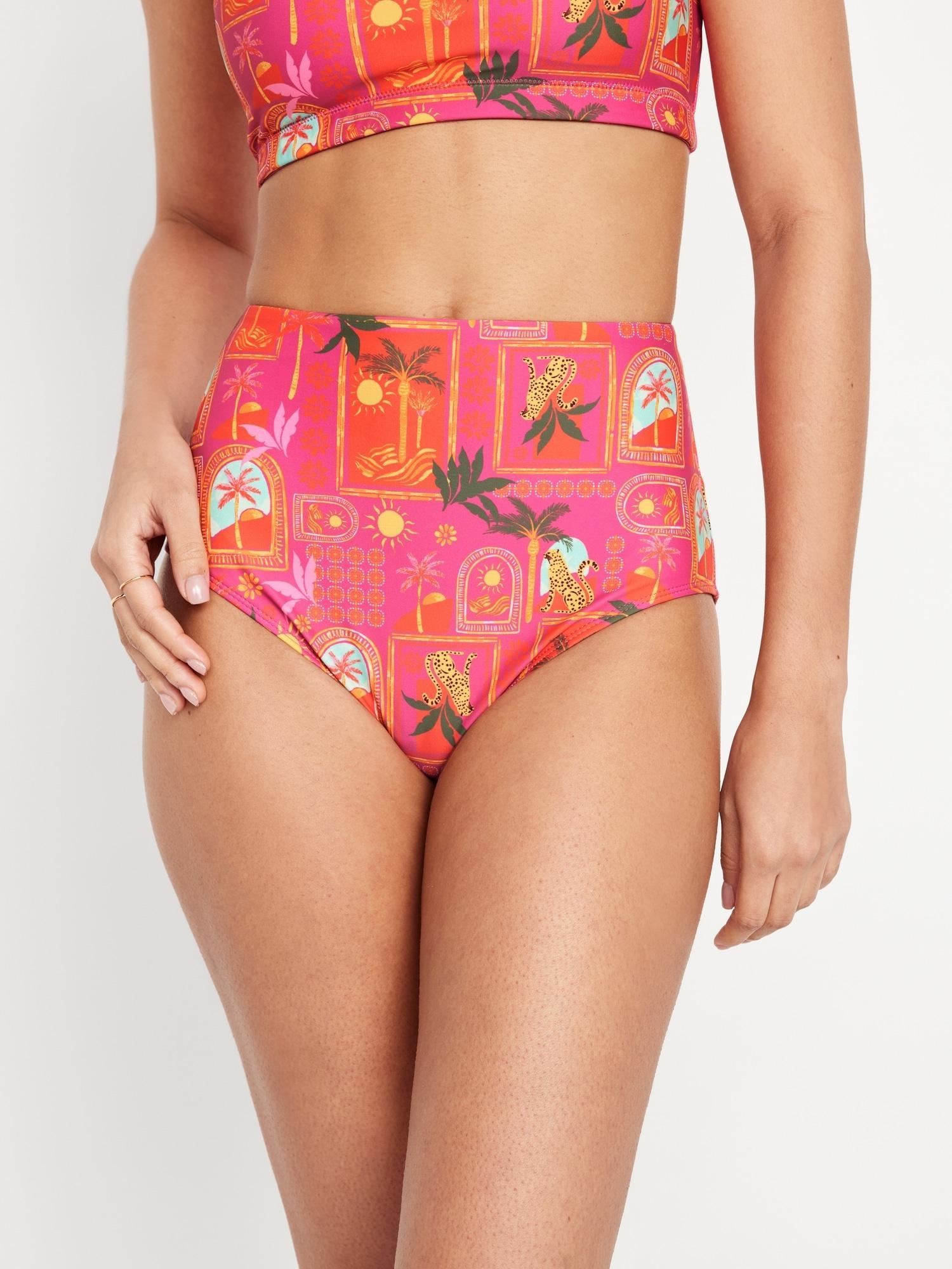 High-Waisted French-Cut Bikini Swim Bottoms Product Image
