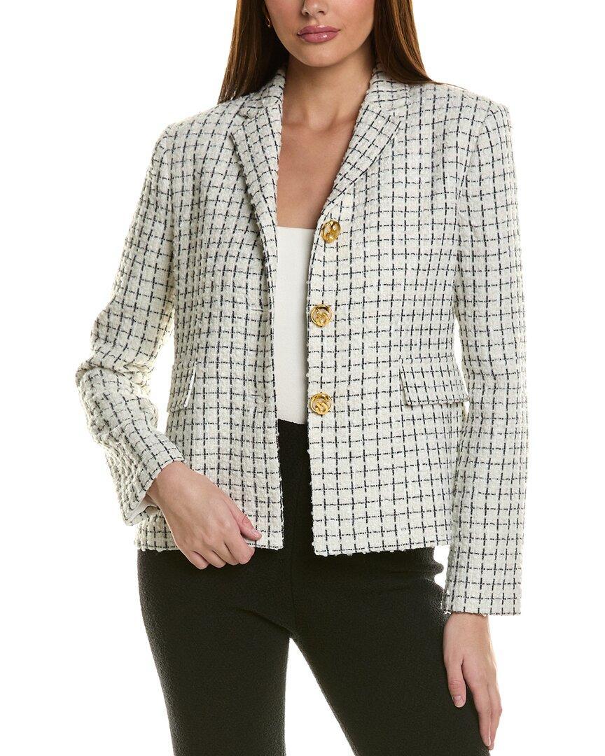 ST JOHN St. John Plaid Jacket In White Product Image