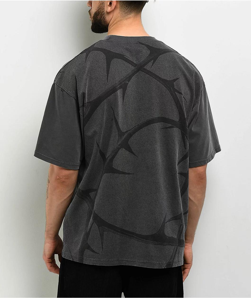 DGK Thorns Heavyweight Washed Black T-Shirt Product Image