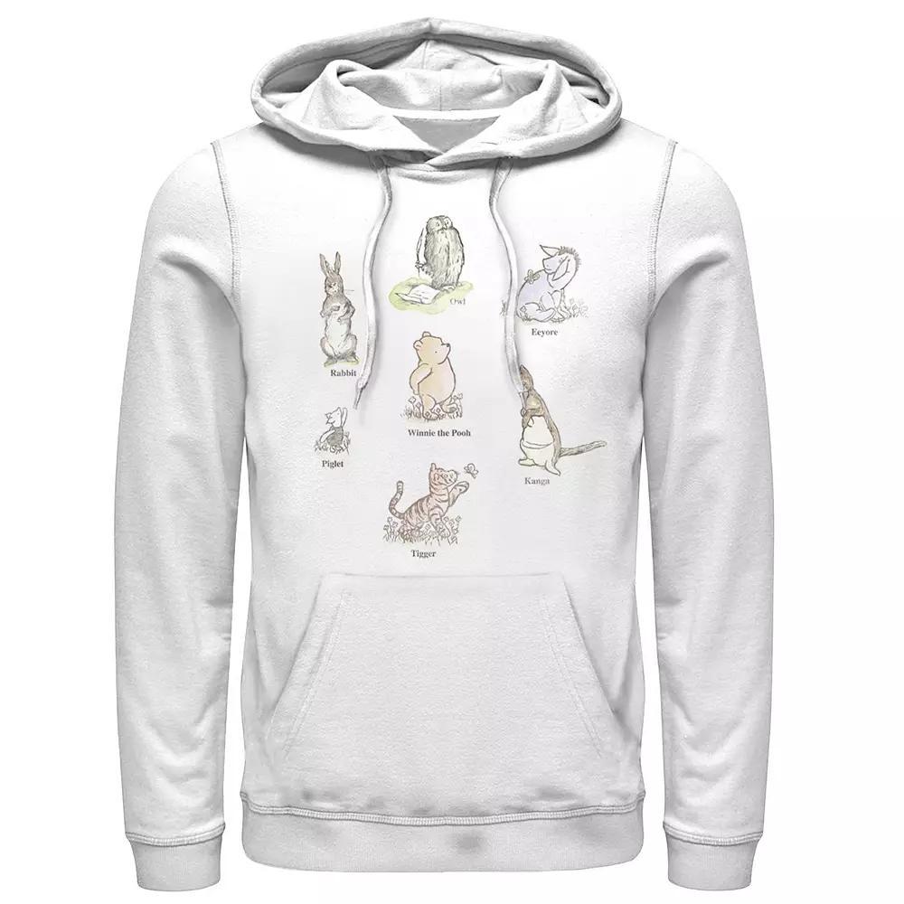 Disney's Winnie The Pooh Classic Group Shot Men's Hoodie, Size: Large, White Product Image
