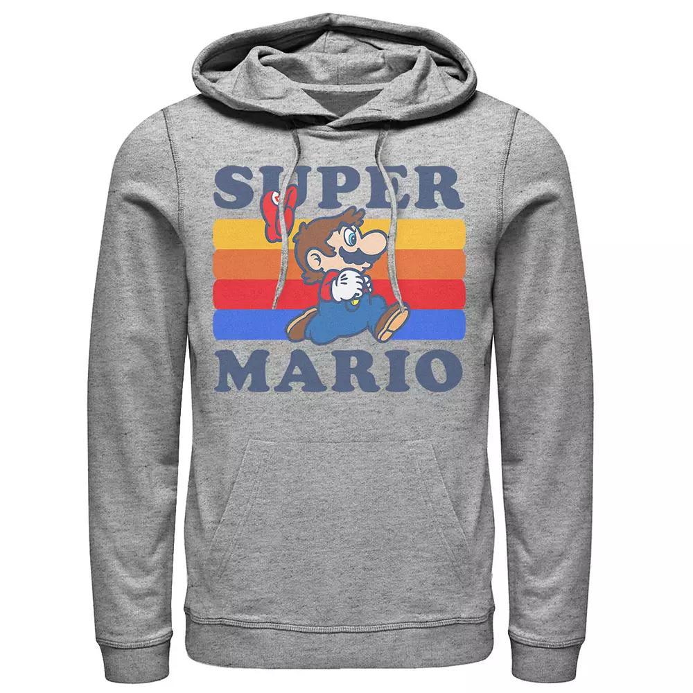 Men's Nintendo Retro Logo Pullover Hoodie, Size: Small, Athletic Grey Product Image