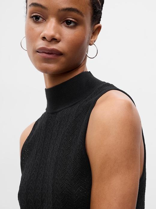 Pointelle Mockneck Sweater Tank Product Image