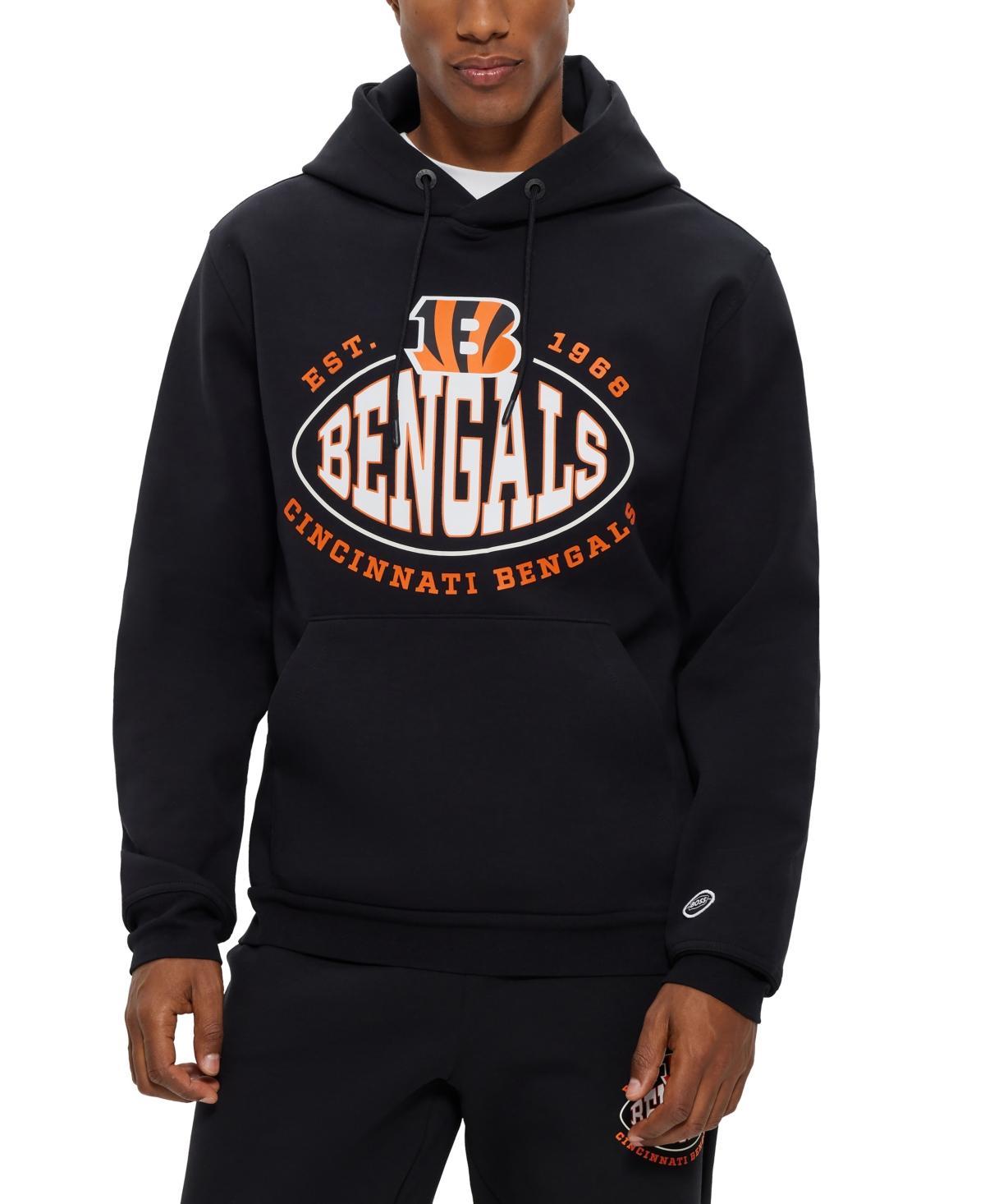 Men's BOSS X NFL  Black Cincinnati Bengals Touchback Pullover Hoodie, Size: Large Product Image