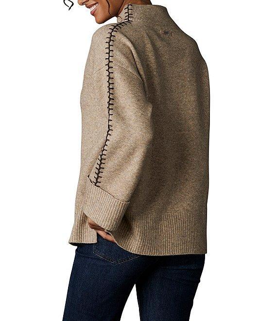 The Normal Brand Whipstitch Stretch Knit Wool Blend Mock Neck Sweater Product Image