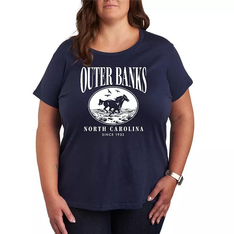 Plus Size Rudolph Wreath Graphic Tee, Women's, Size: 2XL, Blue Product Image