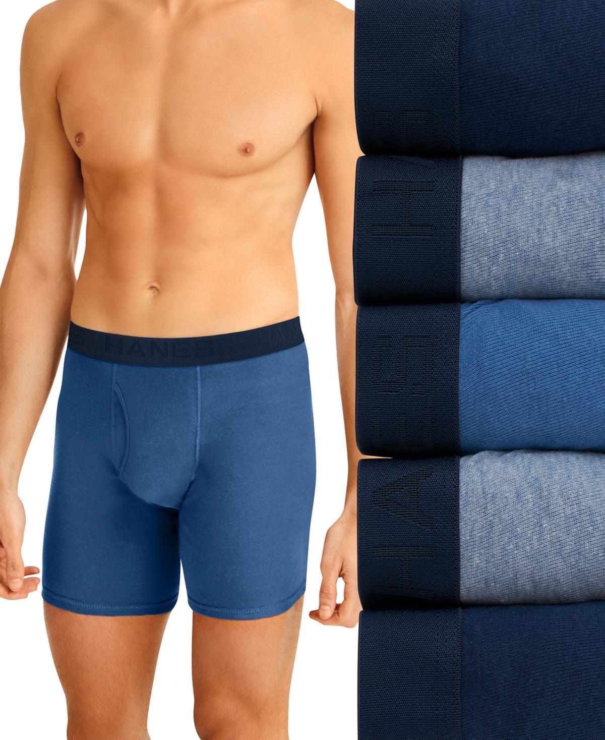 Hanes Ultimate 5-Pack Men's Ringer Style Boxer Brief Underwear, Size: Medium, Black Gray Product Image