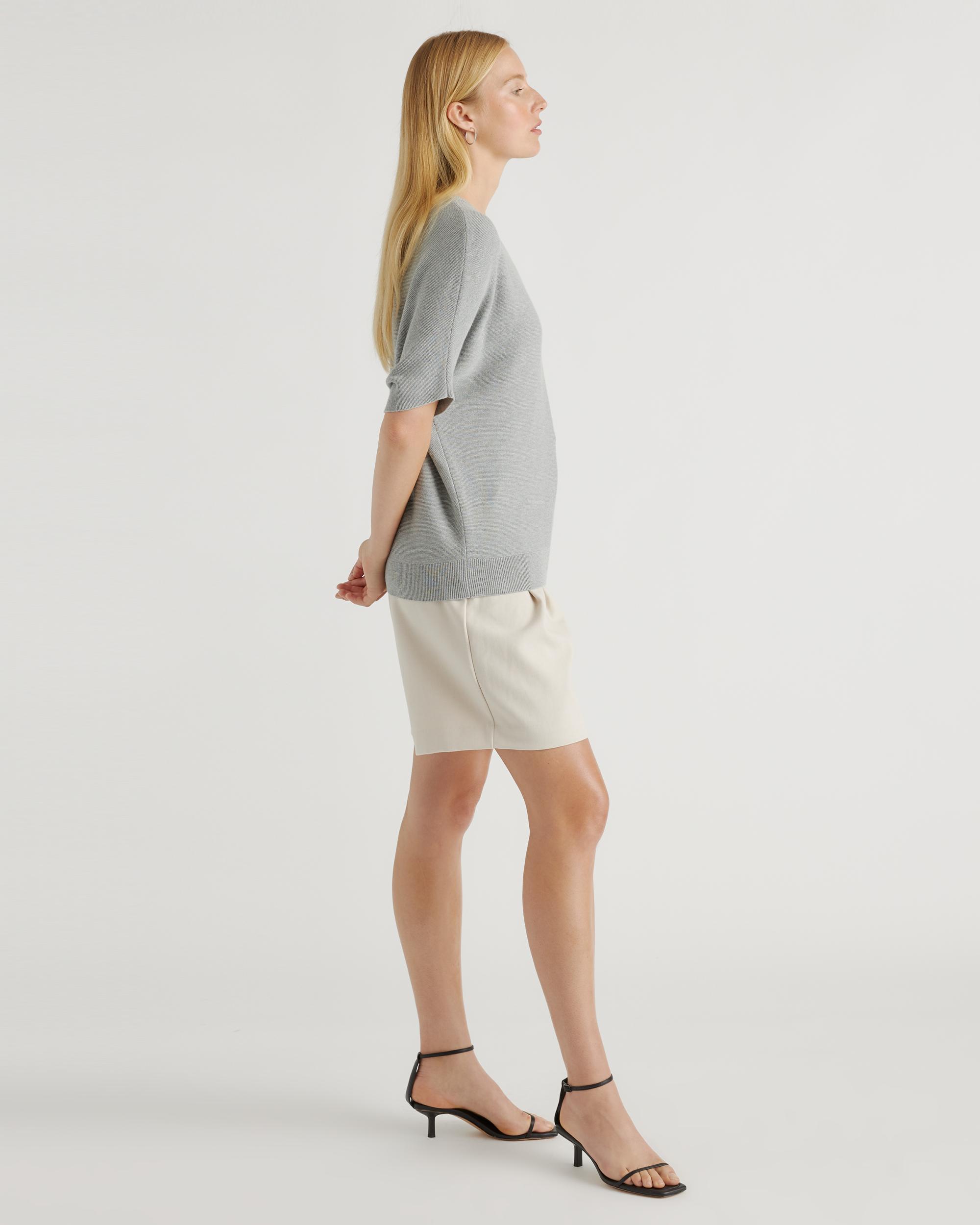 Quince | Women's Lightweight Cotton Cashmere Link-Stitch Dolman Sweater Size XS Product Image