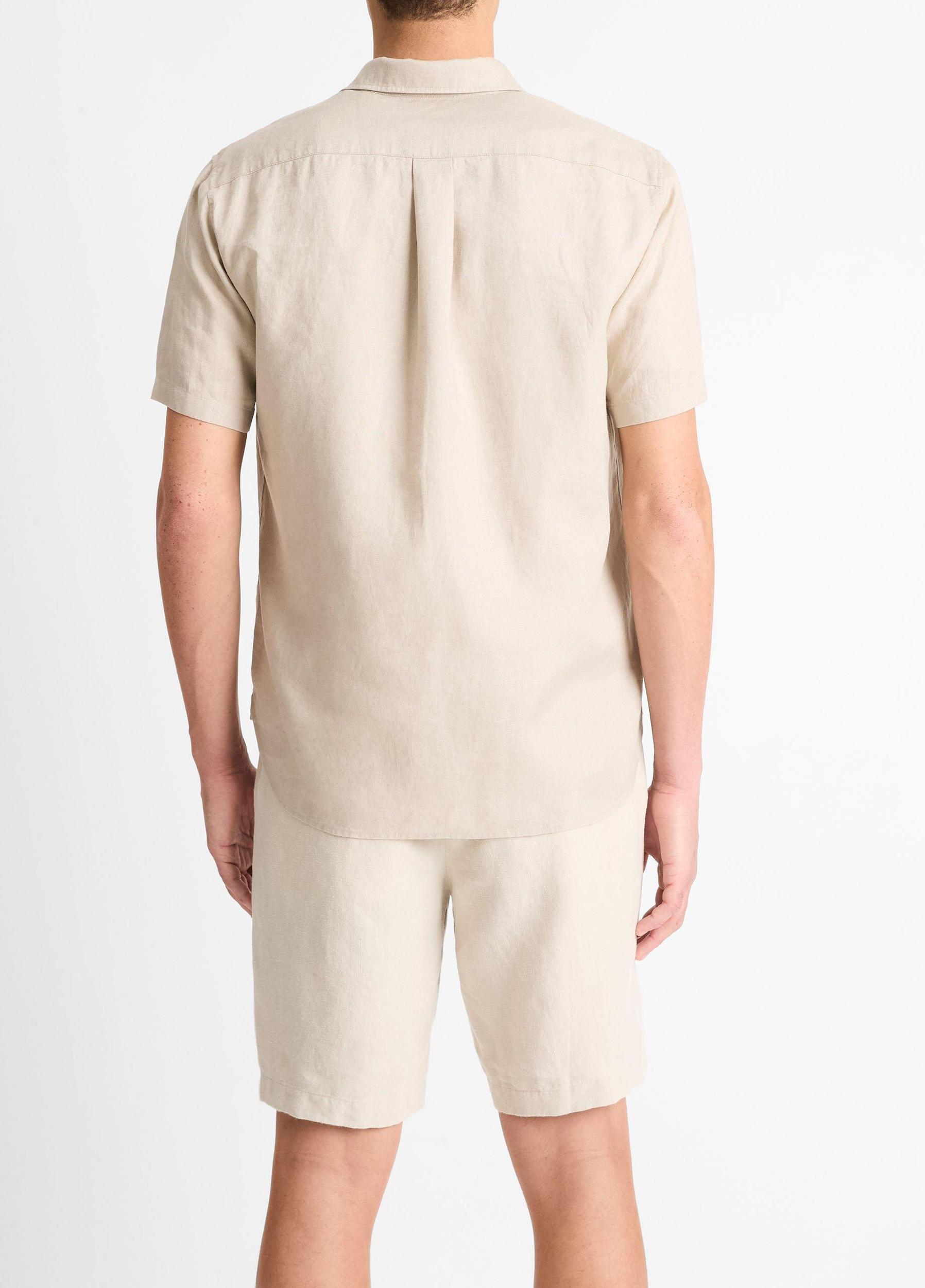 Mens Linen Short-Sleeve Shirt, Pumice Rock, Size XS Vince Product Image