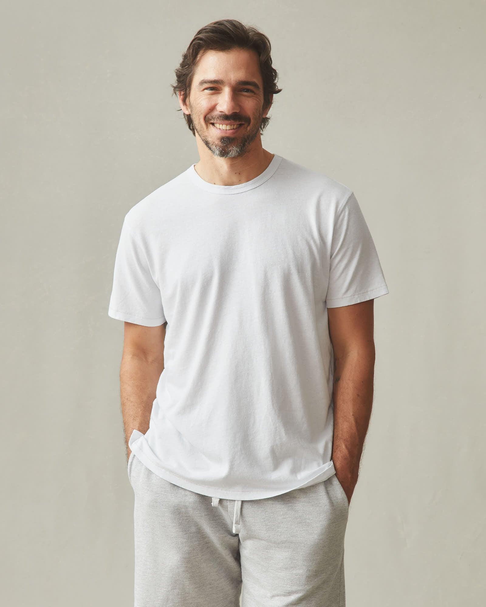 Men's Hemp Jersey Crew Tee - White Product Image