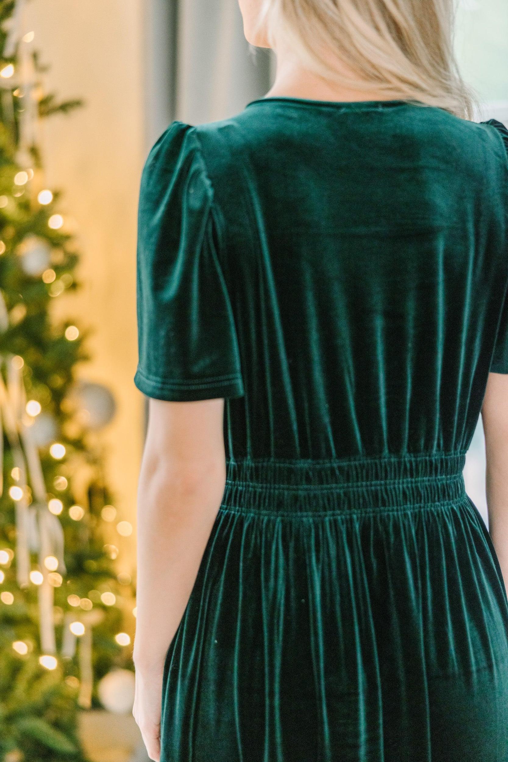 Always Turn To You Emerald Green Velvet Maxi Dress Female Product Image