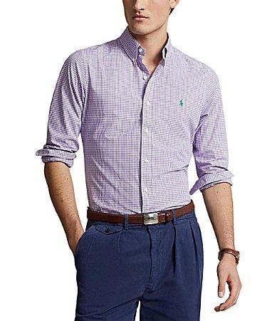 Polo Ralph Lauren Mens Classic-Fit Gingham Stretch Poplin Shirt - Resort Rose Product Image