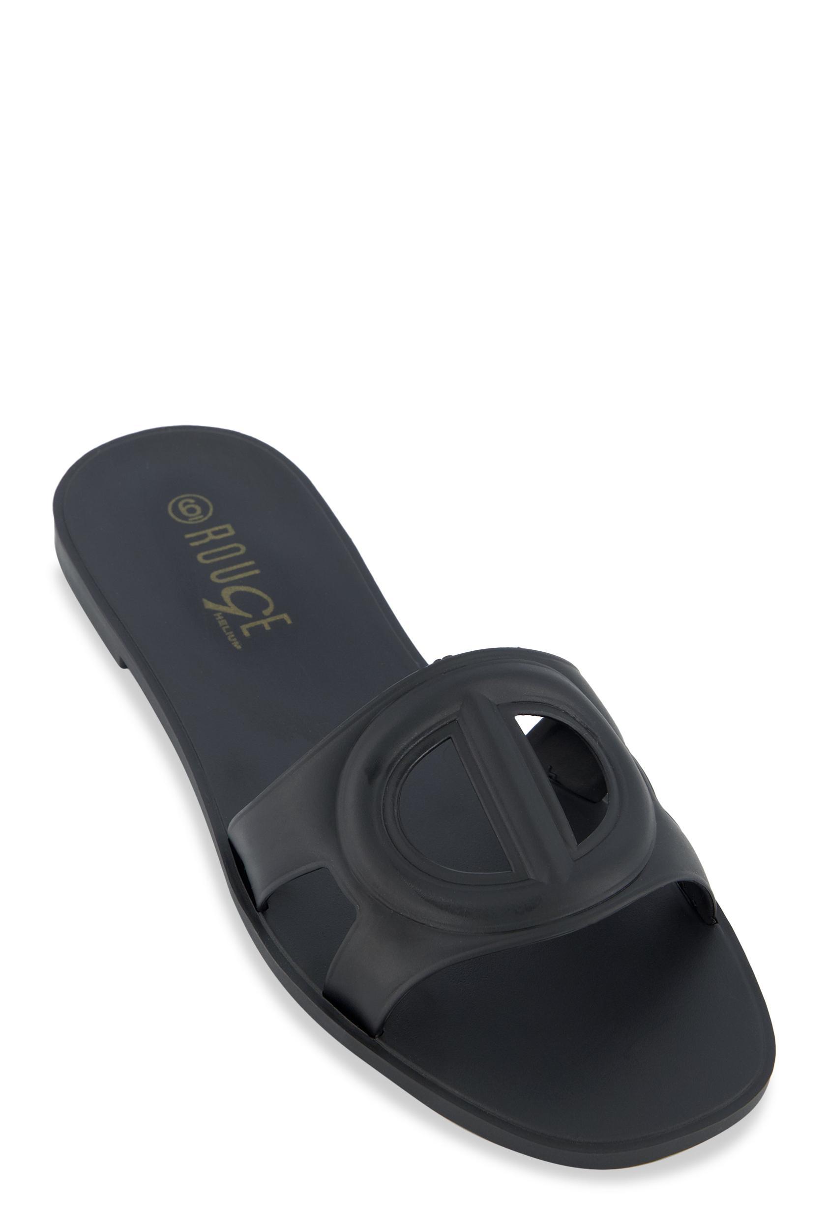 Womens Cut Out Band Open Toe Slide Sandals Product Image