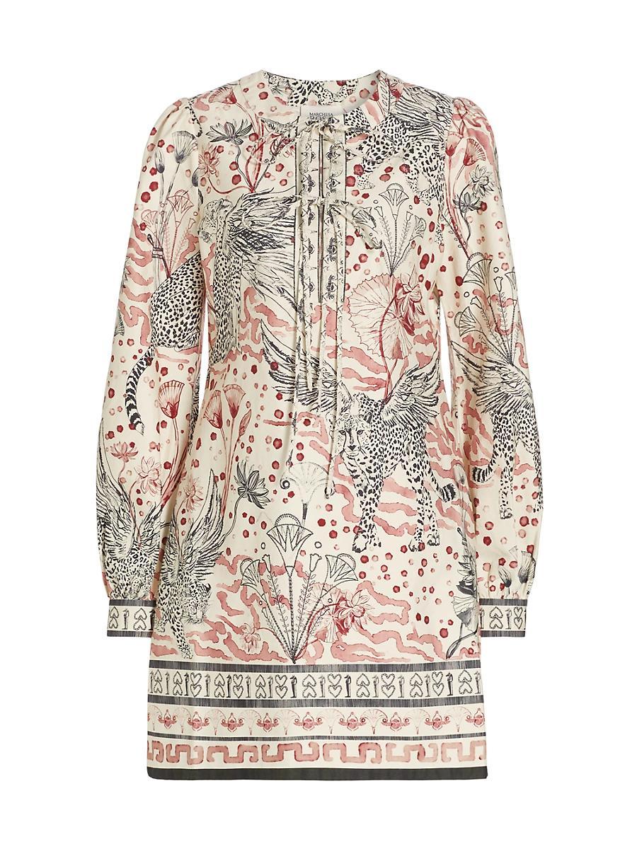Womens Abstract Cotton Mini Shift Dress Product Image