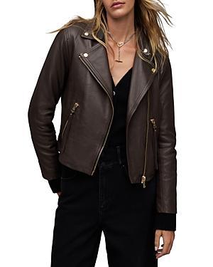 Womens Dalby Leather Biker Jacket Product Image