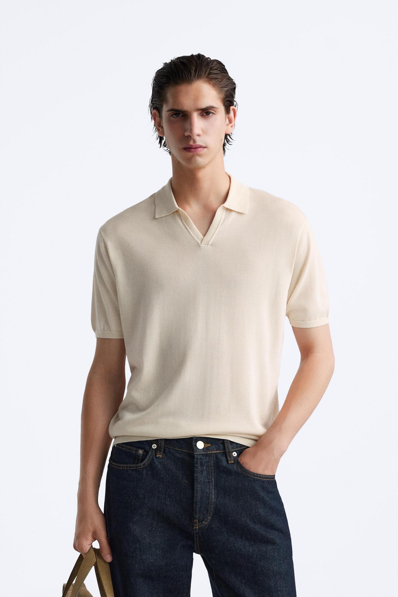 LYOCELL BLEND KNIT POLO SHIRT Product Image