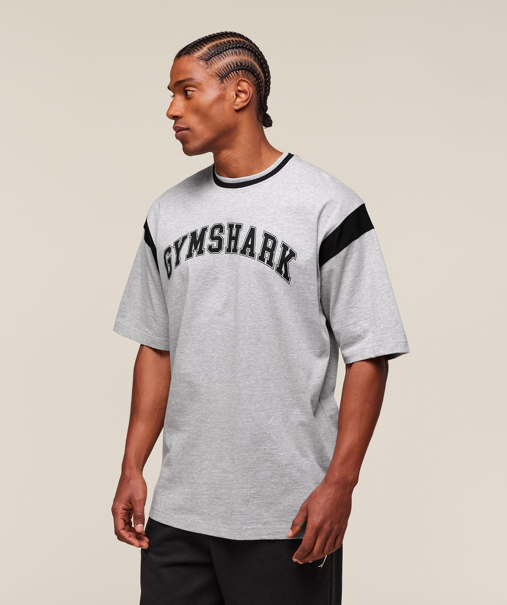 Gymshark GSLC Oversized T-Shirt - Light Grey Core Marl Male Product Image