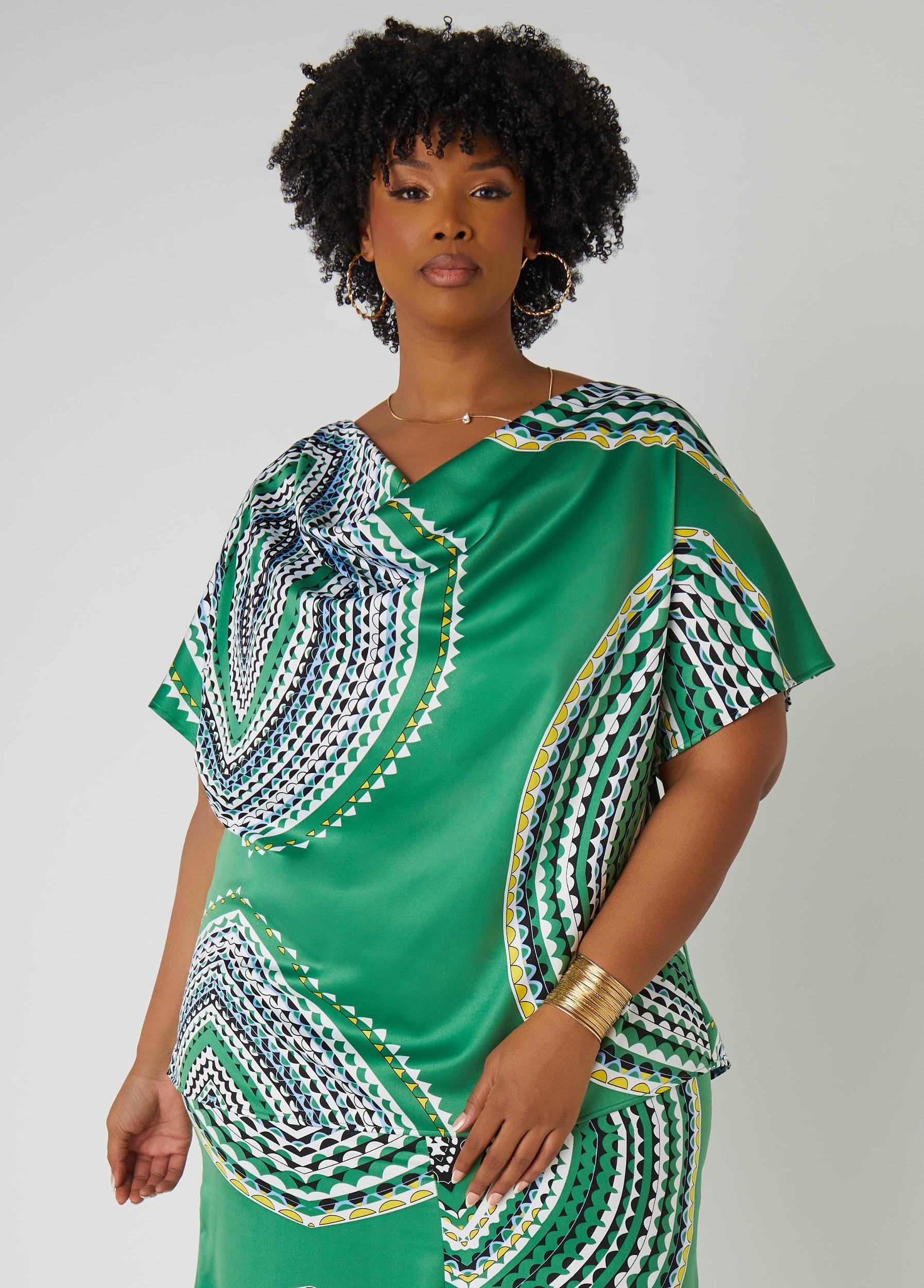 Circle Print Satin Blouse Product Image