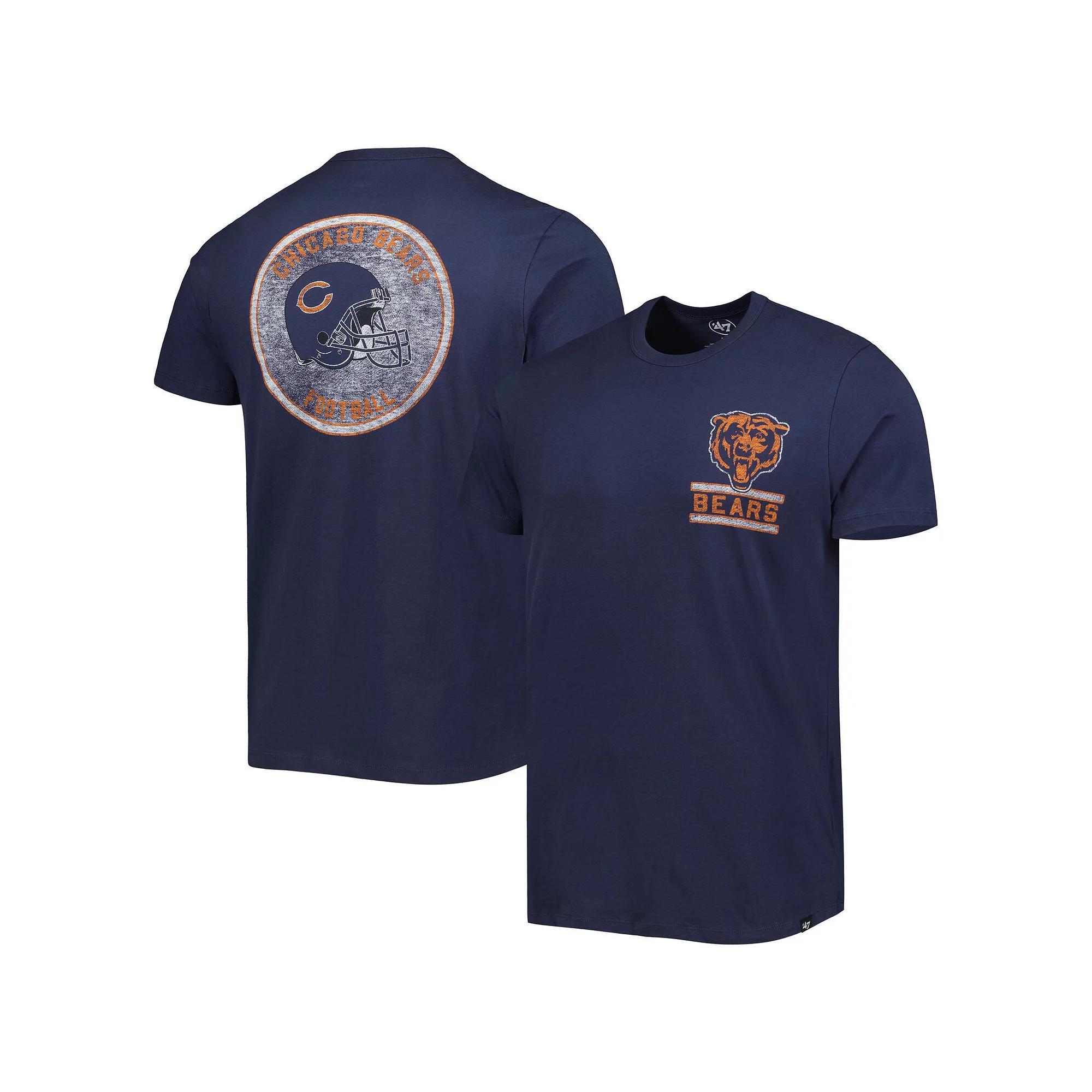Men's '47 Navy Chicago Bears Open Field Franklin T-Shirt, Size: Small, Blue Product Image