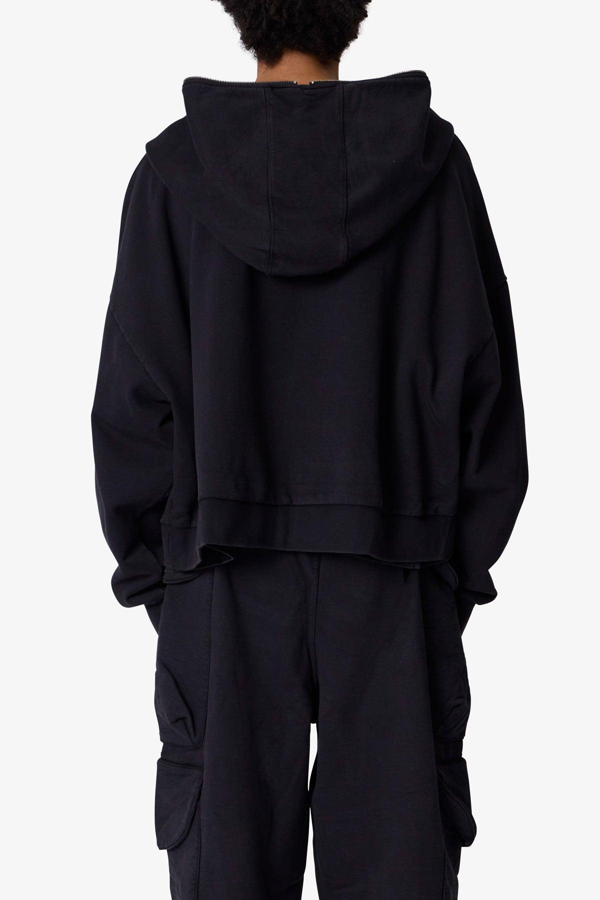 Full Zip Hoodie - Washed Black Product Image