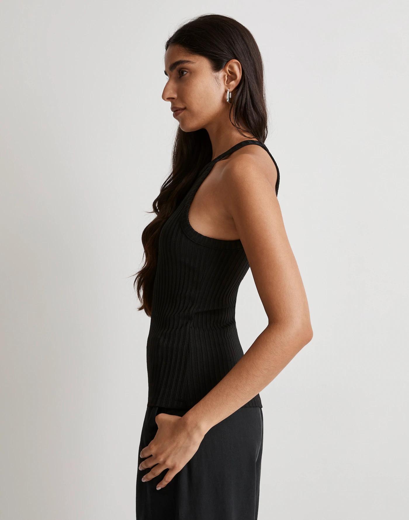 Ribbed Cutaway Crewneck Tank Product Image