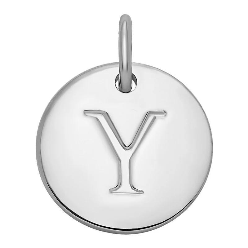PRIMROSE Sterling Silver Letter Disc Charm, Women's, Sterling Silver N Product Image