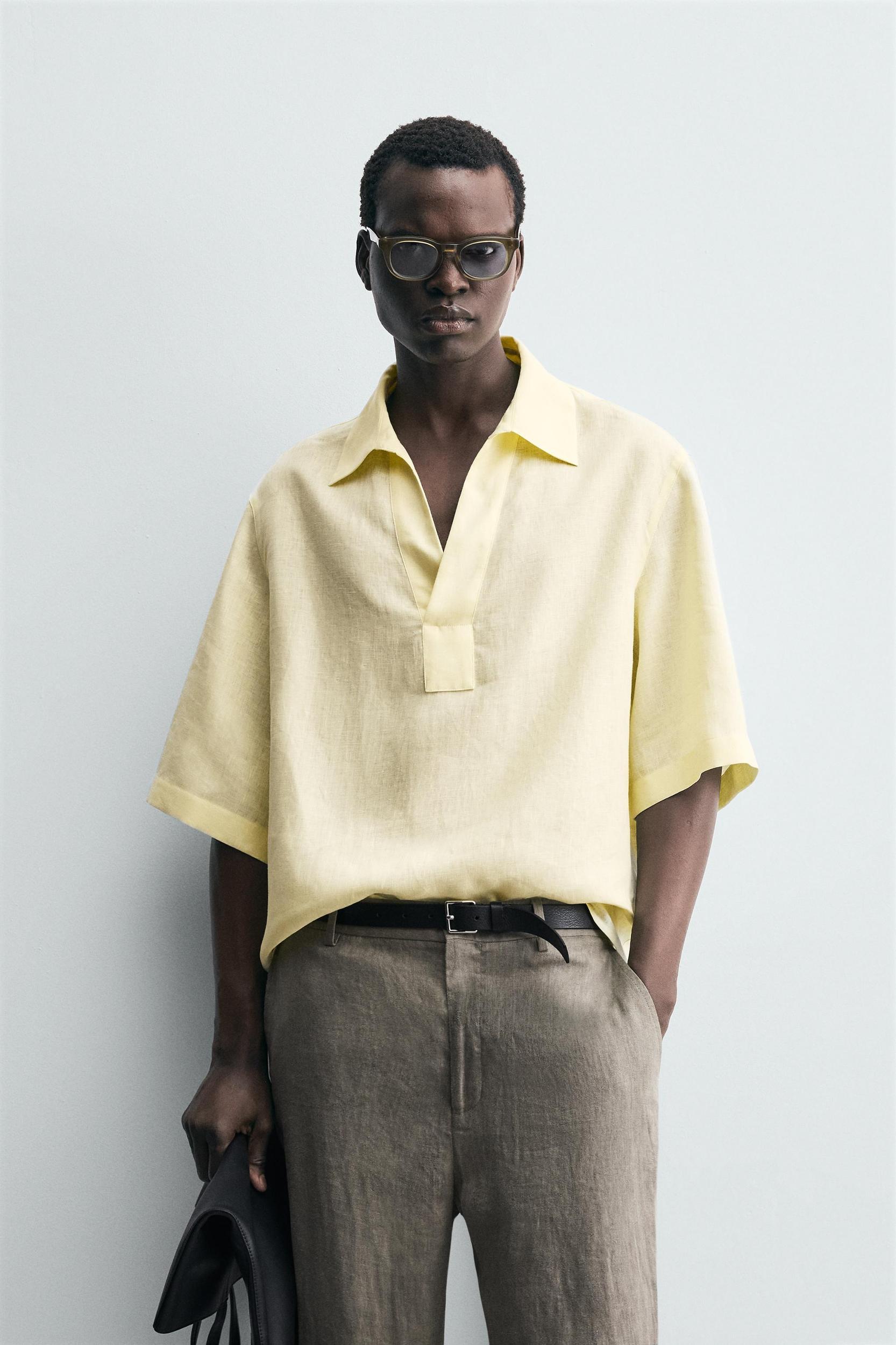 100% LINEN POLO SHIRT Product Image