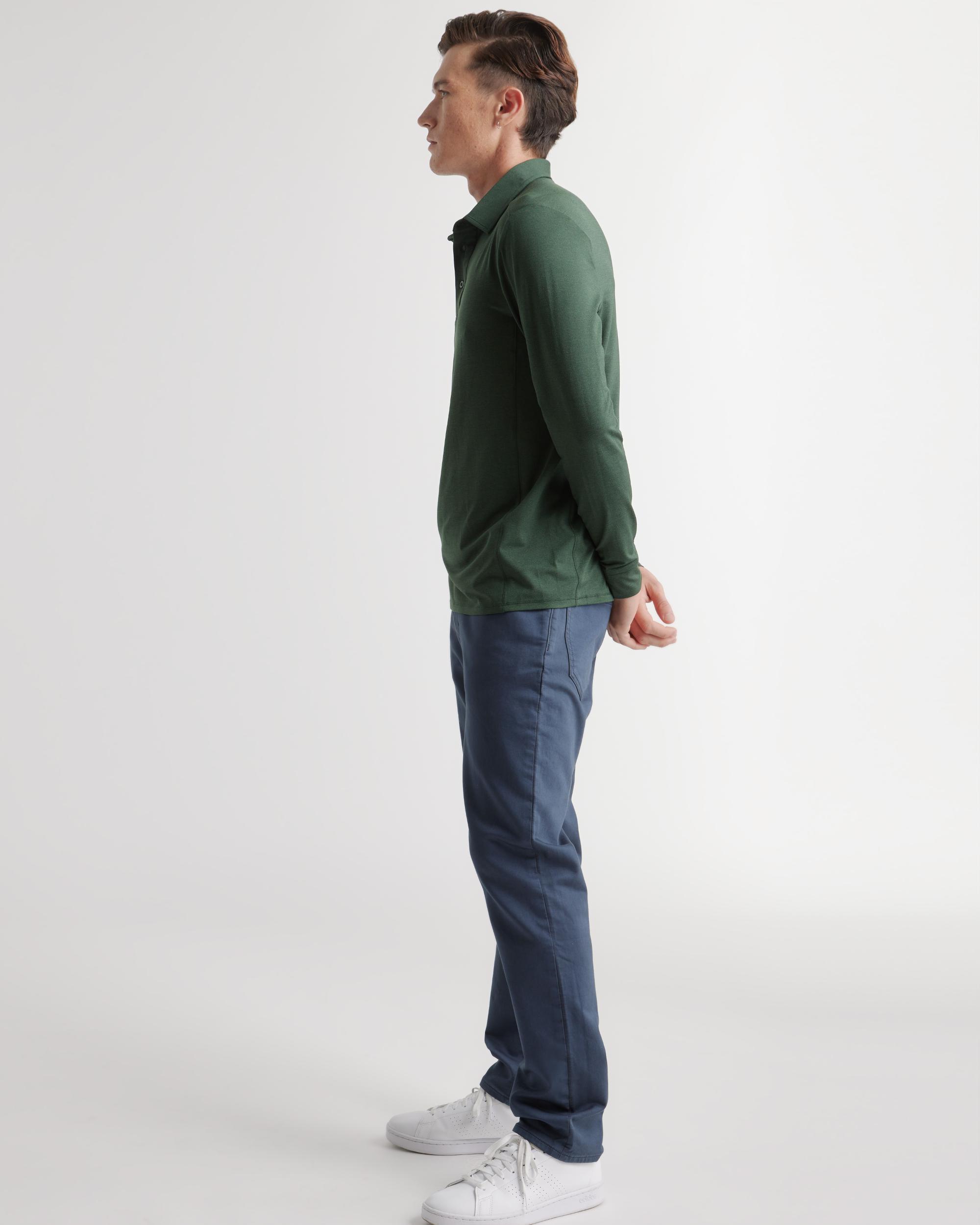 Quince | Men's Flowknit Breeze Performance Long Sleeve Polo Recycled Polyester Product Image
