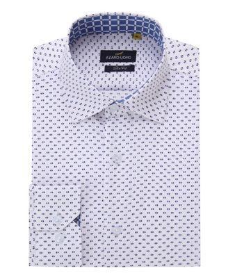 Mens Business Geometric Long Sleeve Button Down Shirt Product Image