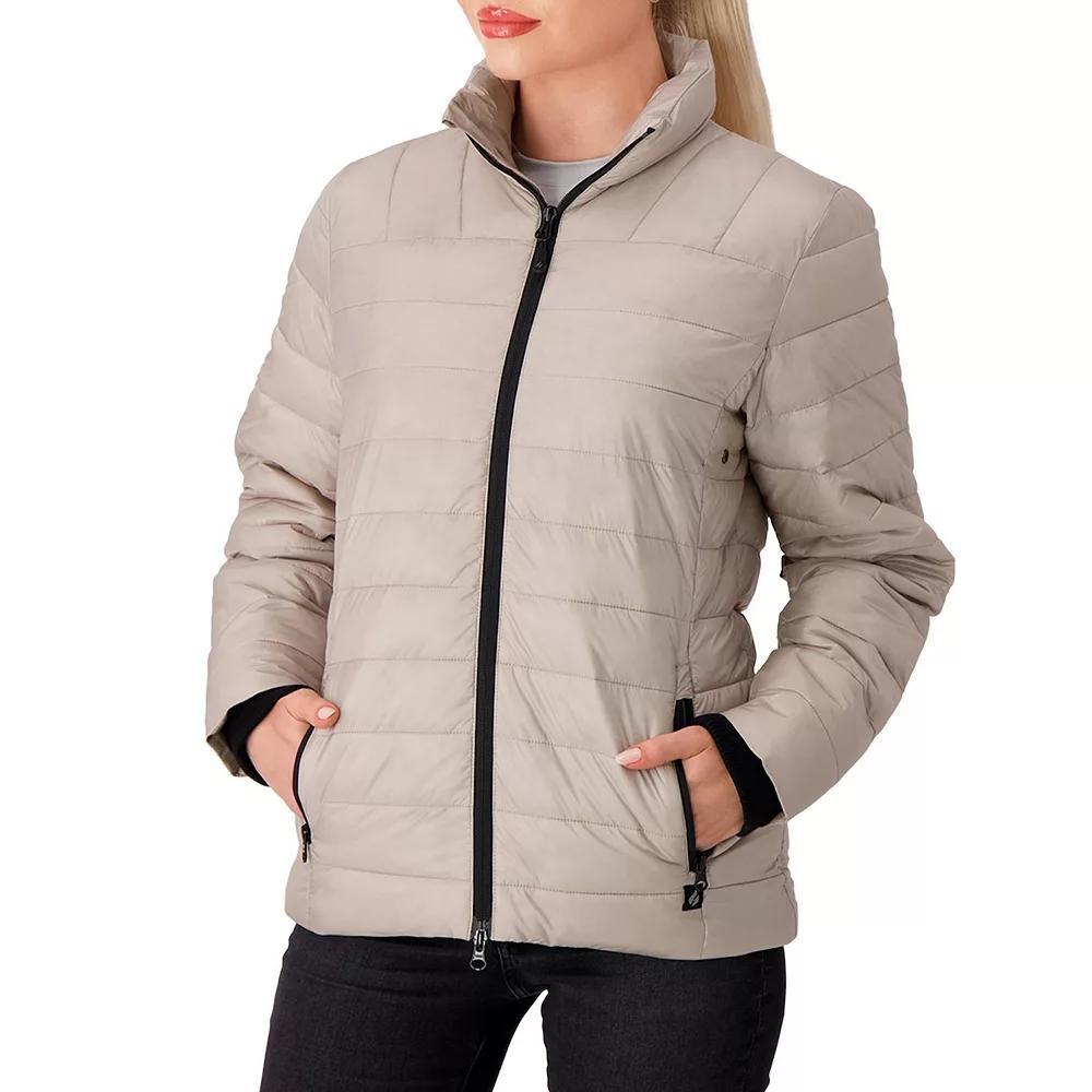 Women's Heat Holders Penelope Heatweaver Lined Double Zipper Puffer Jacket, Size: XL, Light Brown Product Image