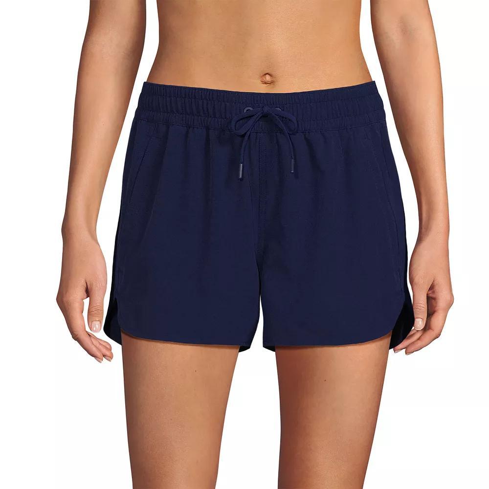 Women's Lands' End Woven Packable Dolphin Hem Swim Cover-Up Shorts, Size: 2, Deep  Blue Product Image