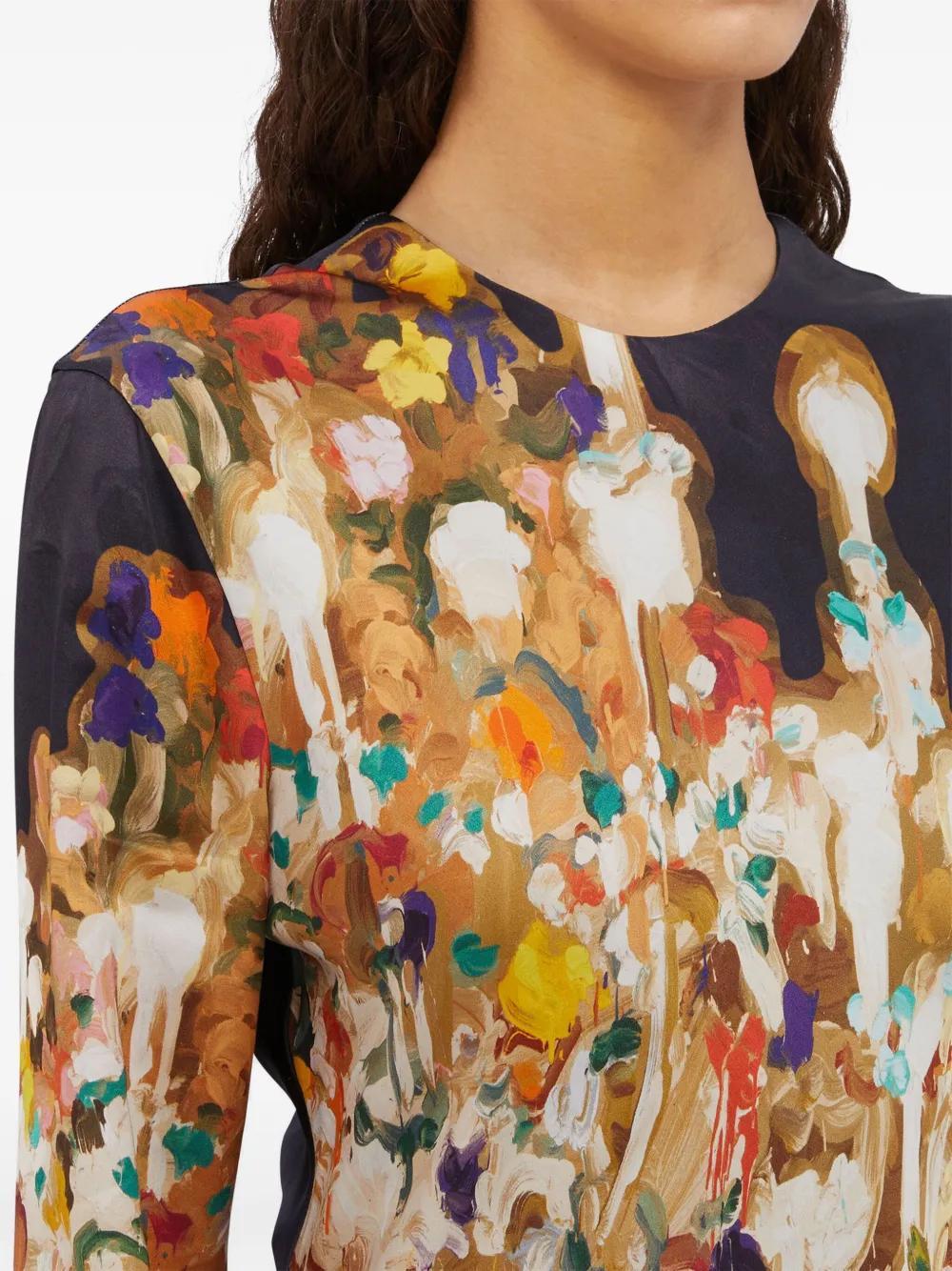 MSGM Printed Maxi Dress In Black Product Image