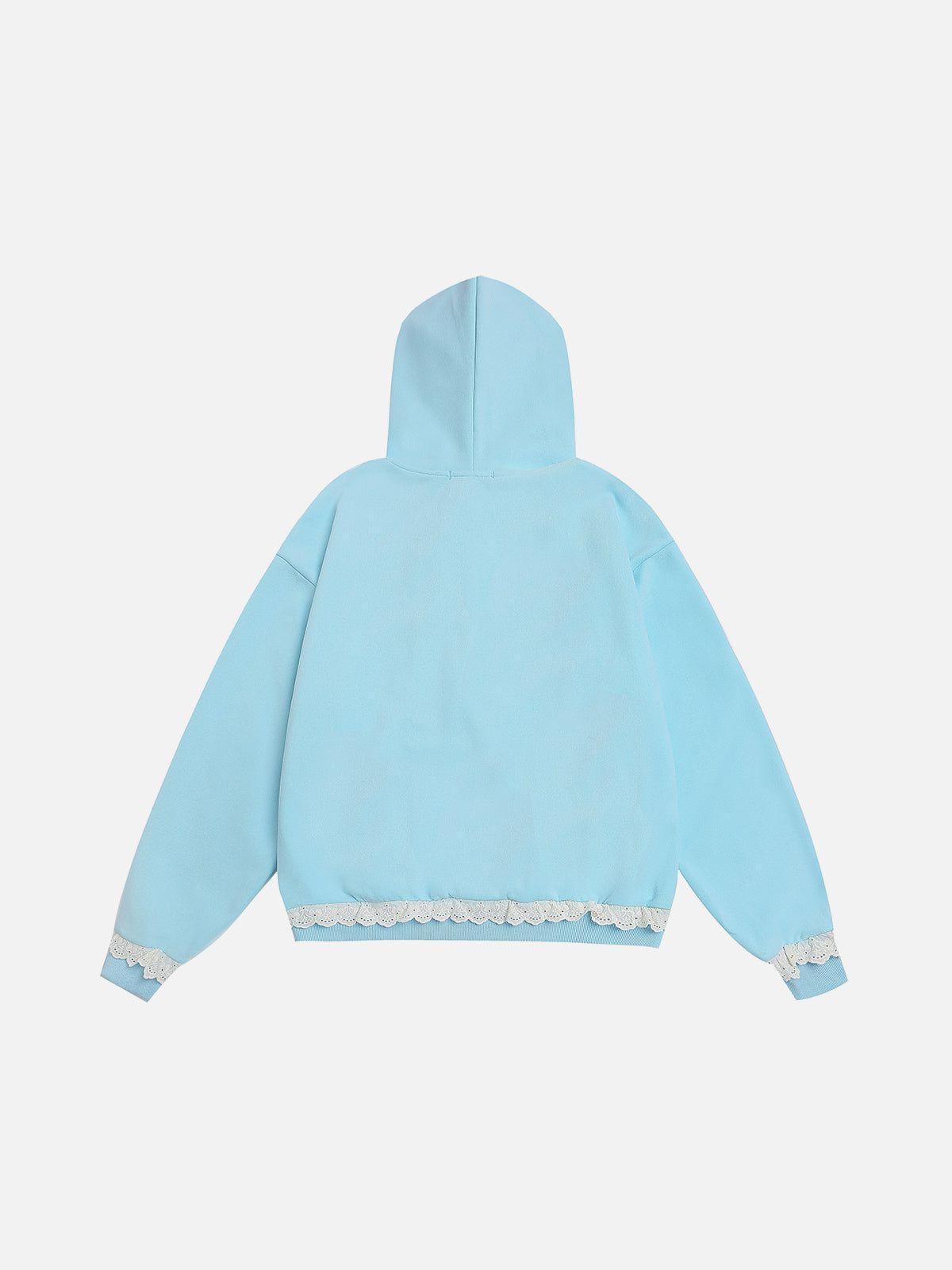 Aelfric Eden Applique Apple Lace Pullover Hoodie Female Product Image