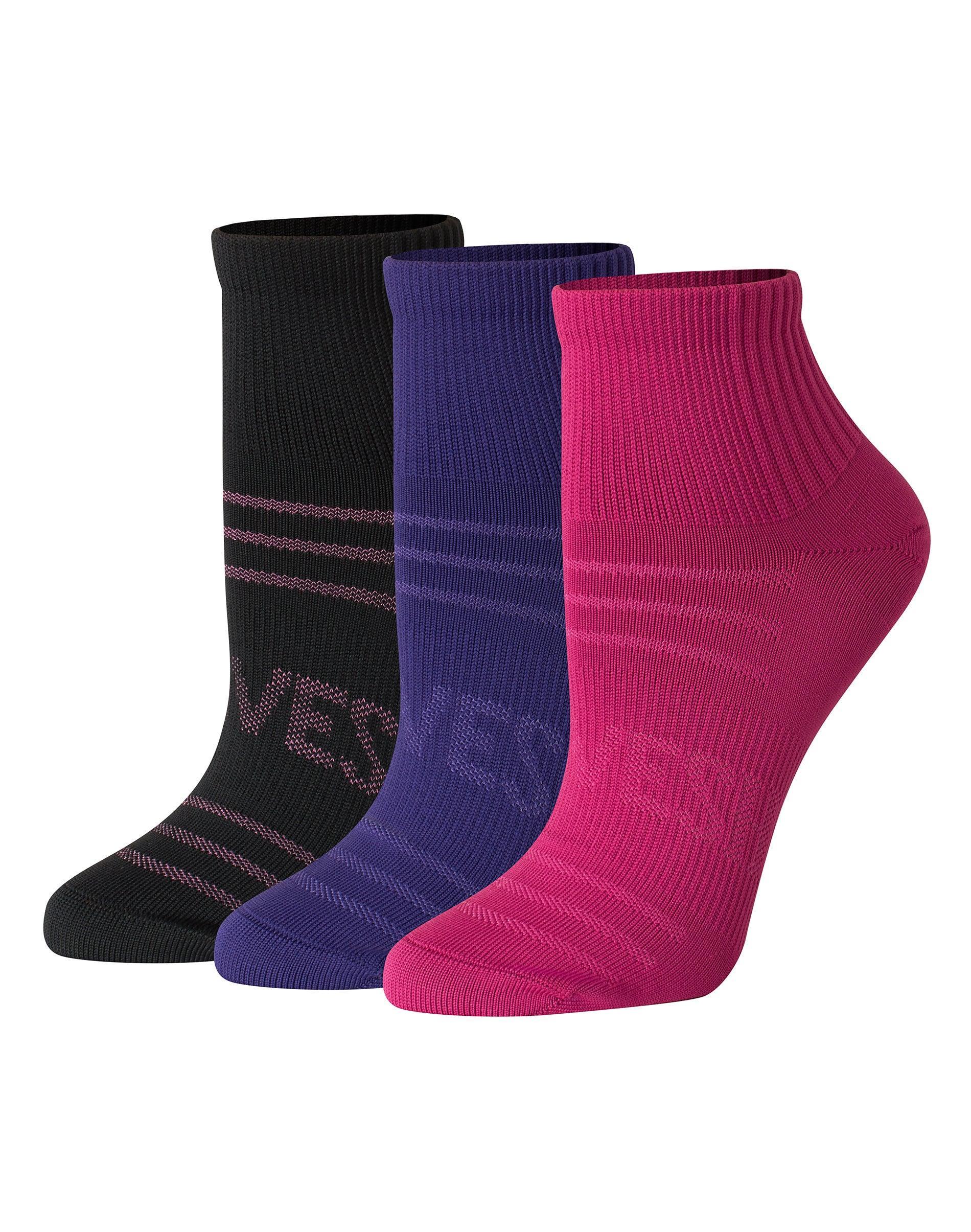 Hanes Moves Womens Seamless Stretch Ankle Socks, 3 Pairs Black 5-9 Product Image