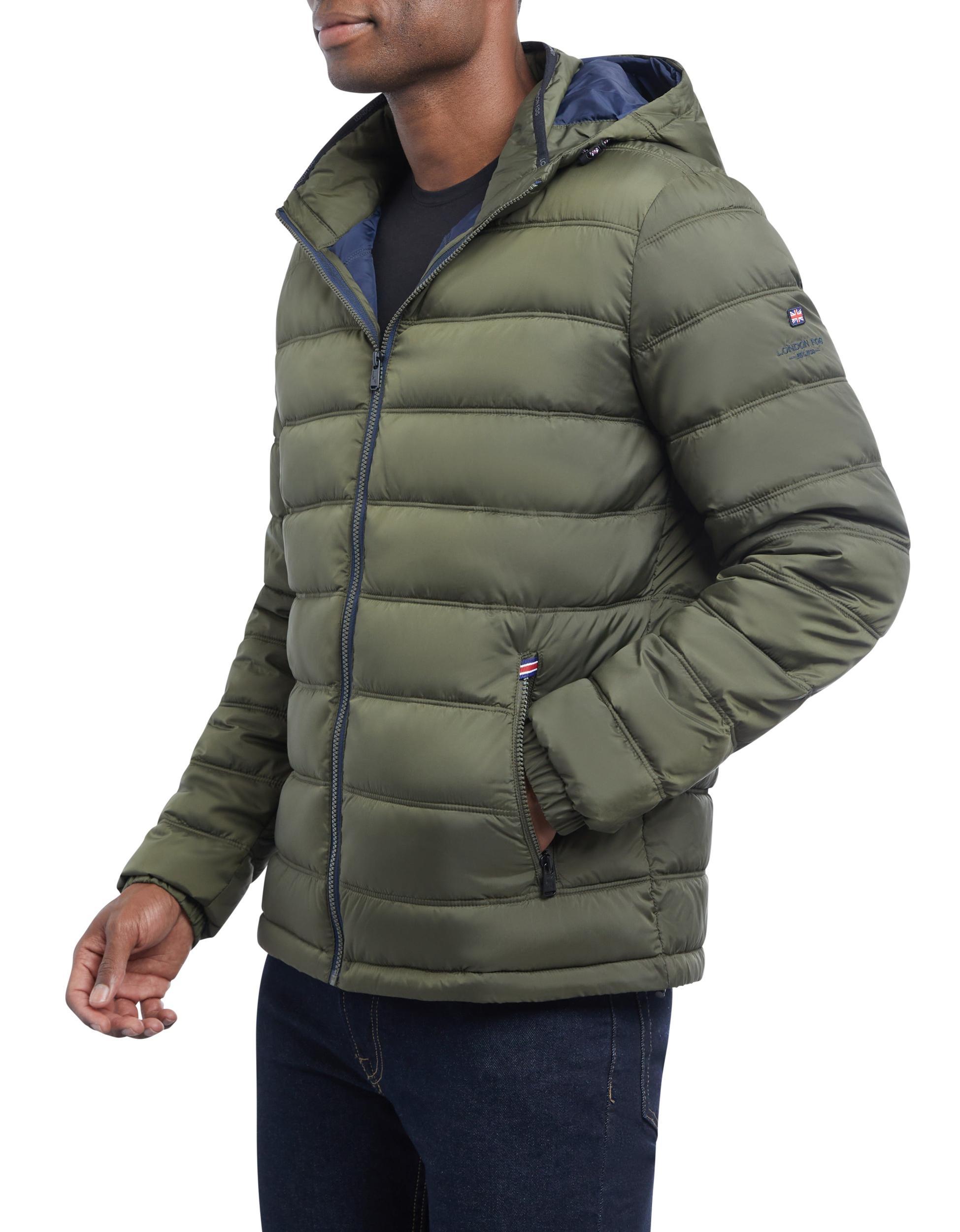 Qulited Hooded Packable Puffer Olive Product Image