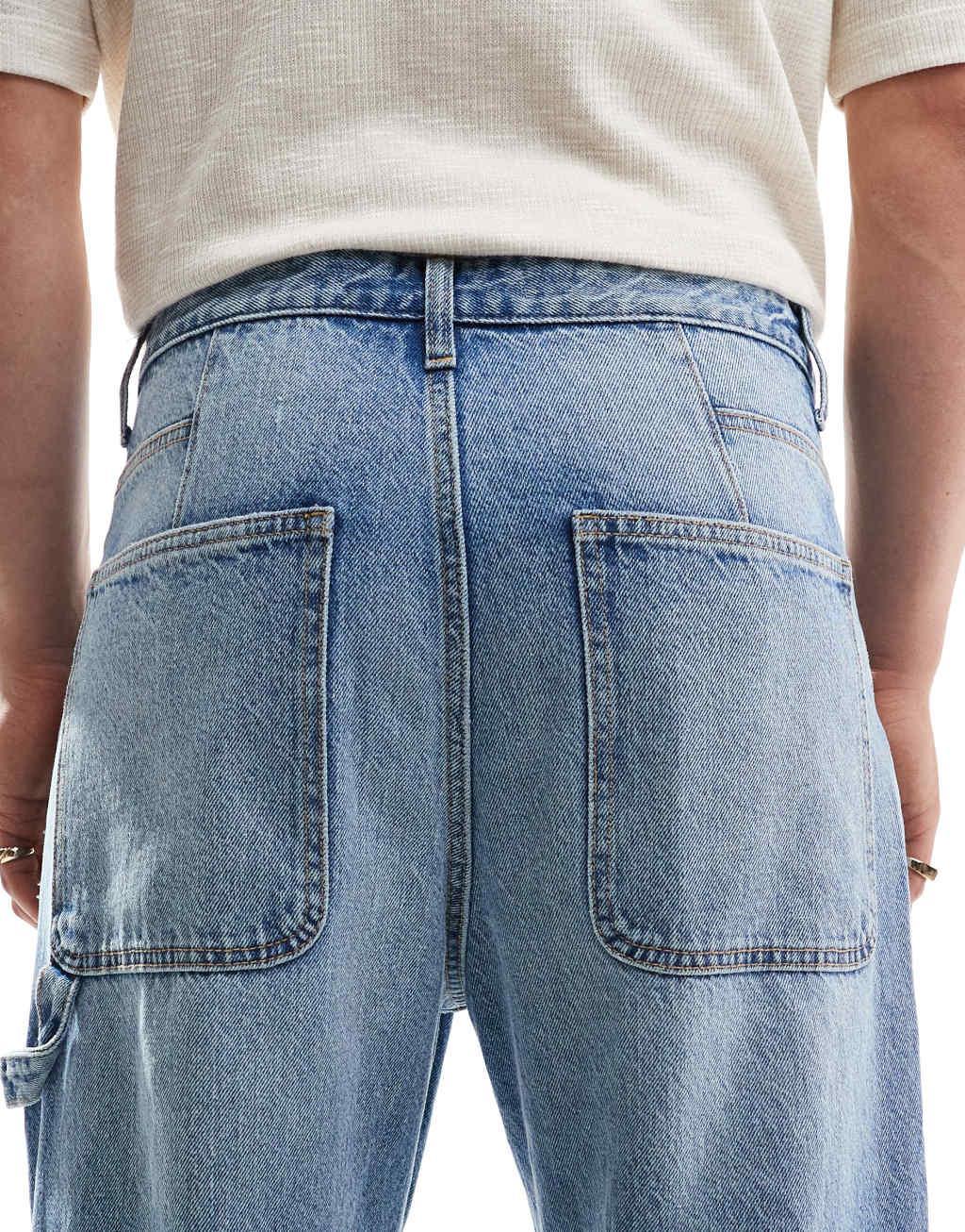 Bershka carpenter jeans in denim blue  Product Image