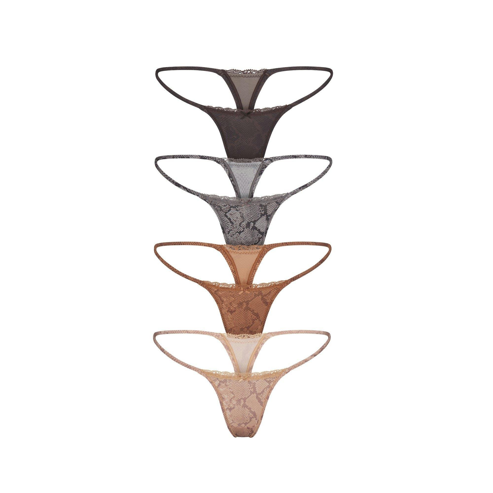 FITS EVERYBODY LACE STRING THONG 4-PACK | JASPER SNAKE MULTI Product Image