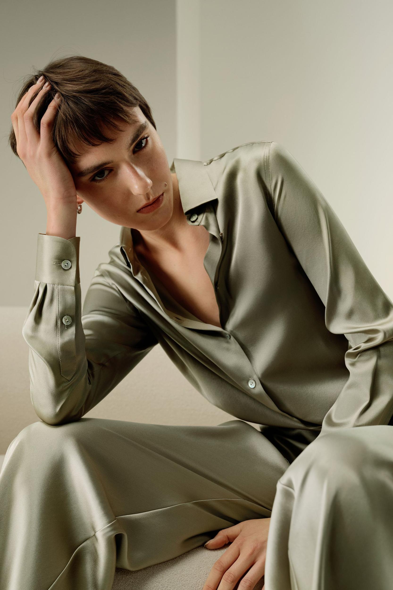 Timeless Silk Charmeuse Shirt Product Image
