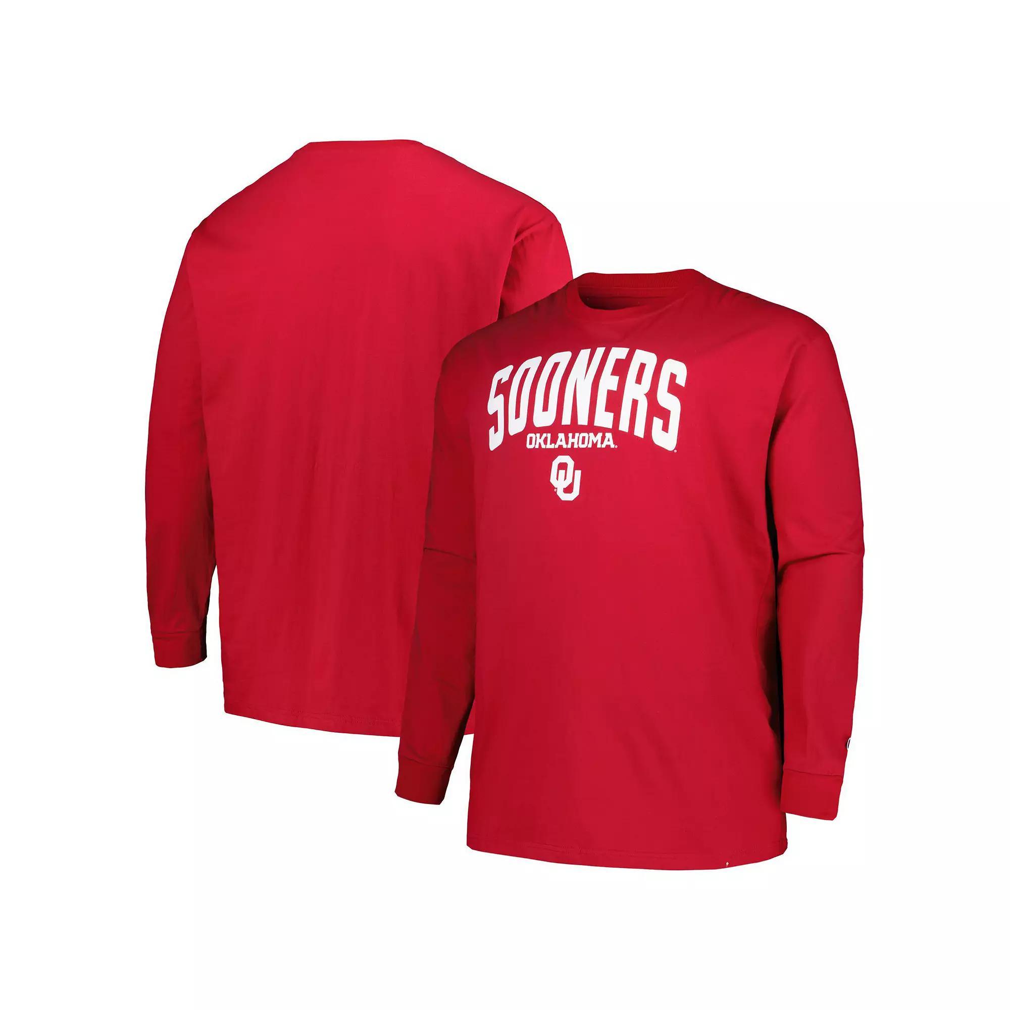 Mens Champion Crimson Oklahoma Sooners Big & Tall Arch Long Sleeve T-Shirt Product Image